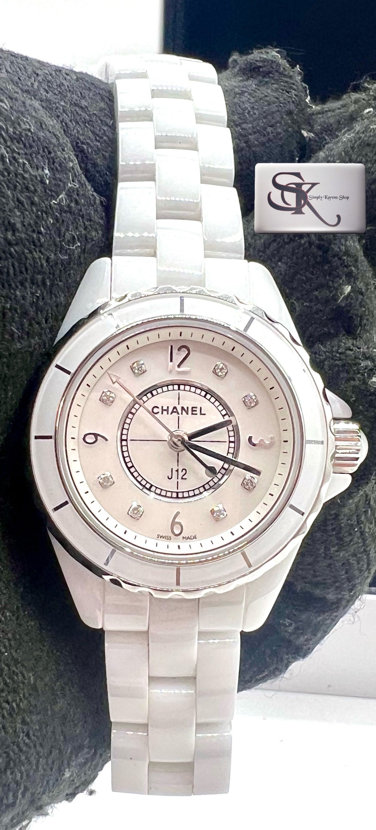 Chanel J12 w/8pcs Dia /shell dial/ Ceramic Strap 29mm