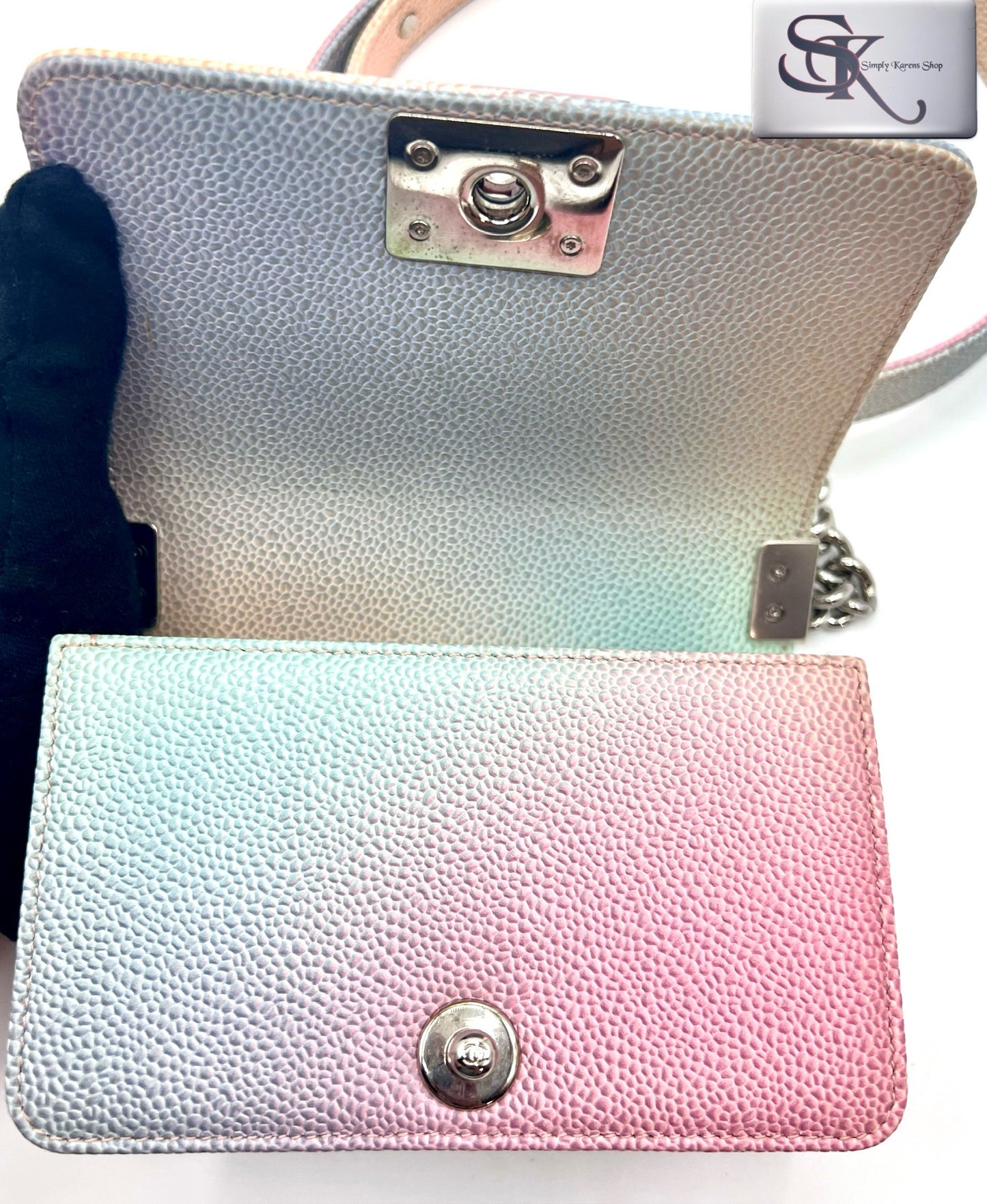 Chanel Leboy mini Rainbow Caviar Skin Flap chain Bag