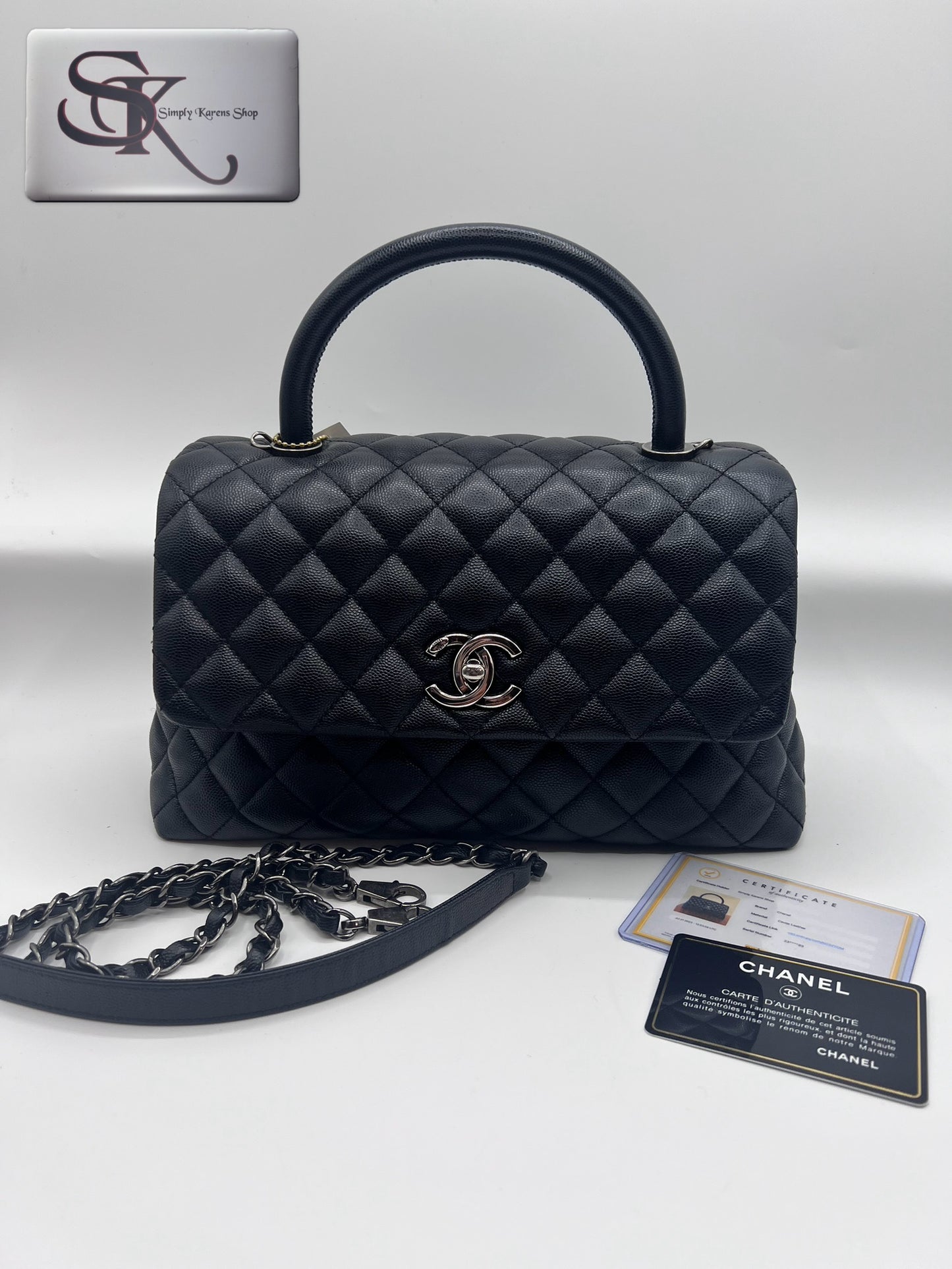 CHANEL CAVIAR TOP HANDLE MM