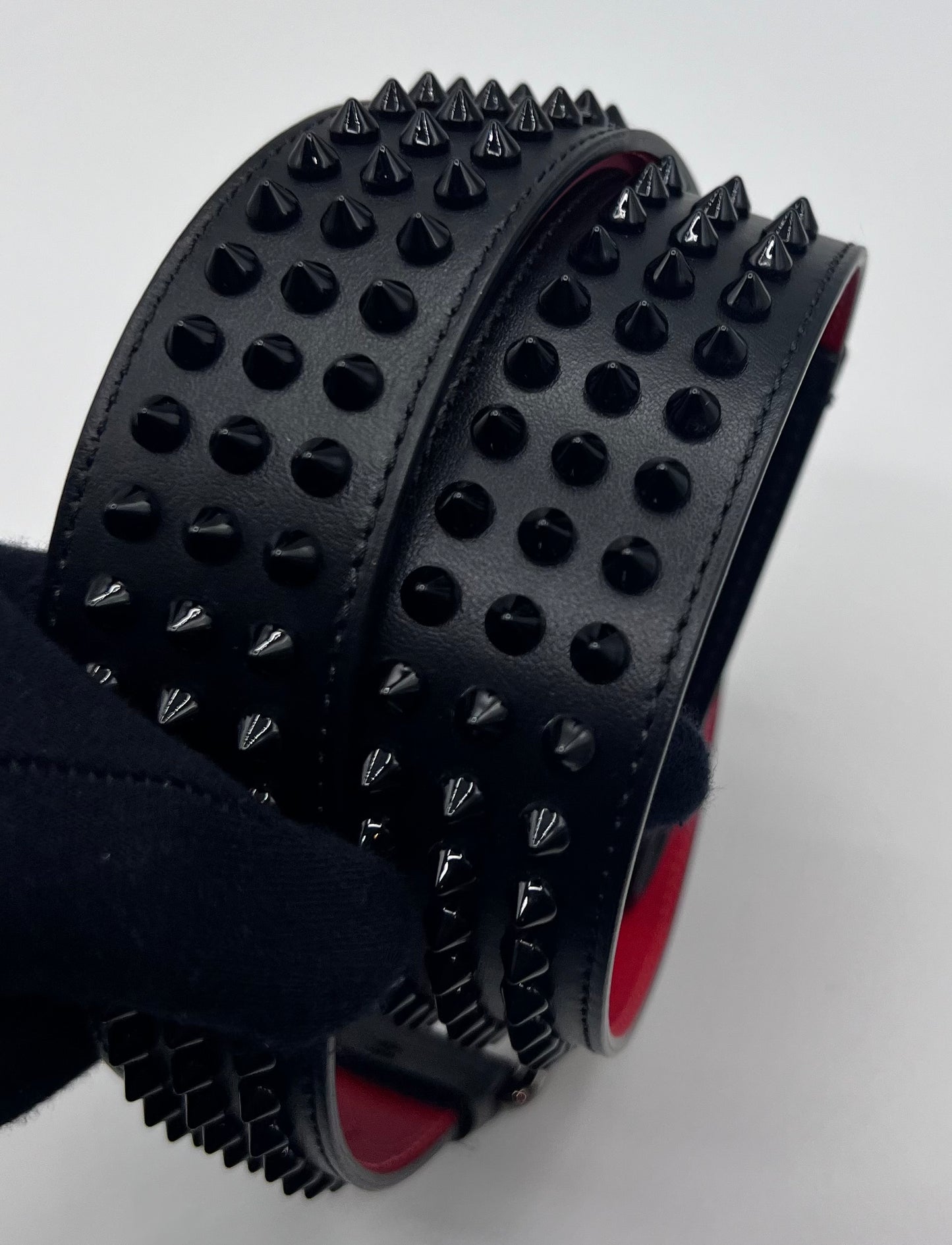 Christian Louboutin Leather Loubi Spike Belt