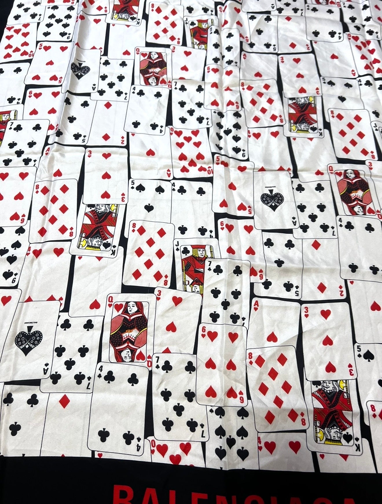 Balenciaga  Playing Cards Motif Silk Scarf  (🇵🇭P7,740)