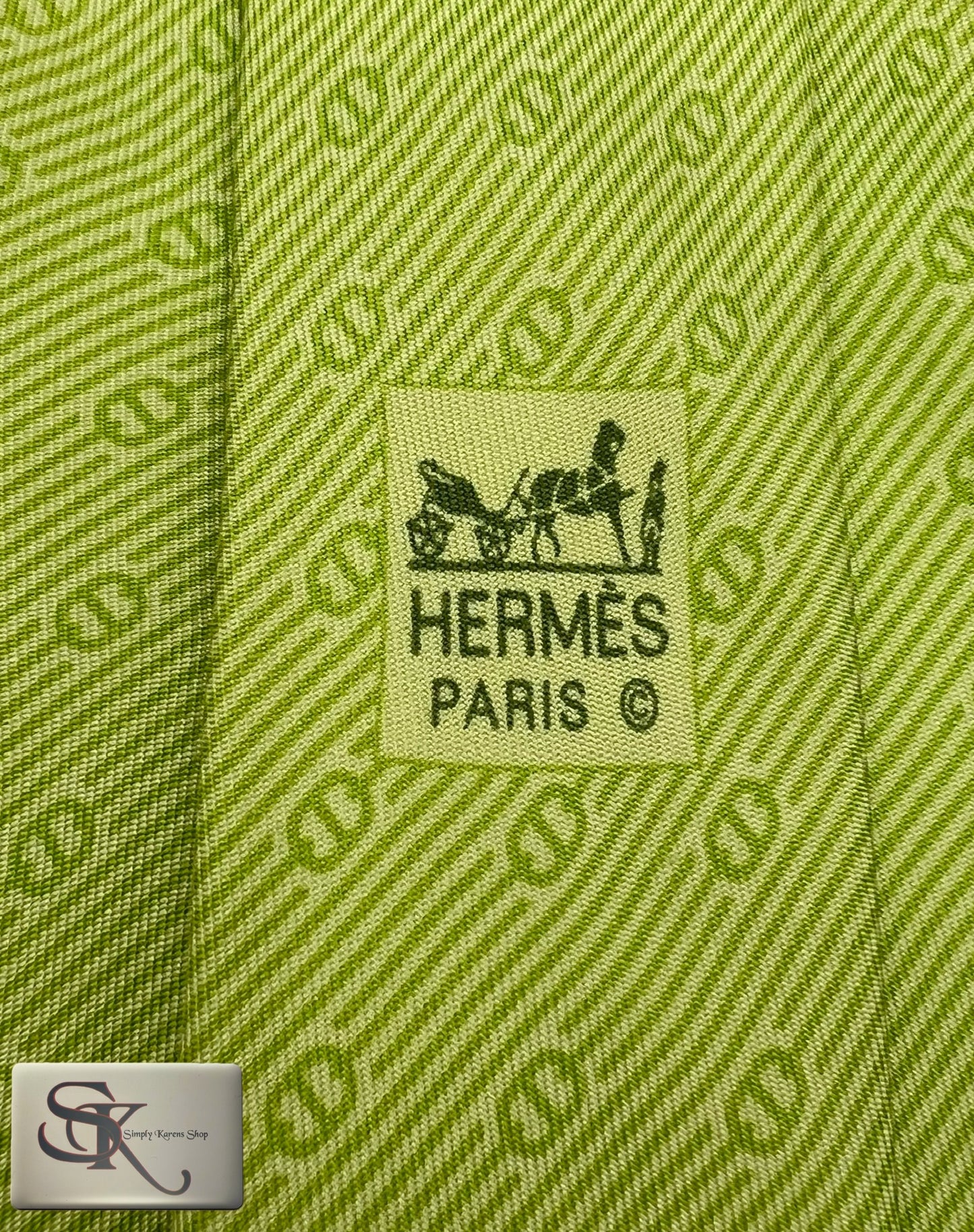 HERMES APPLE GREEN NECKTIE