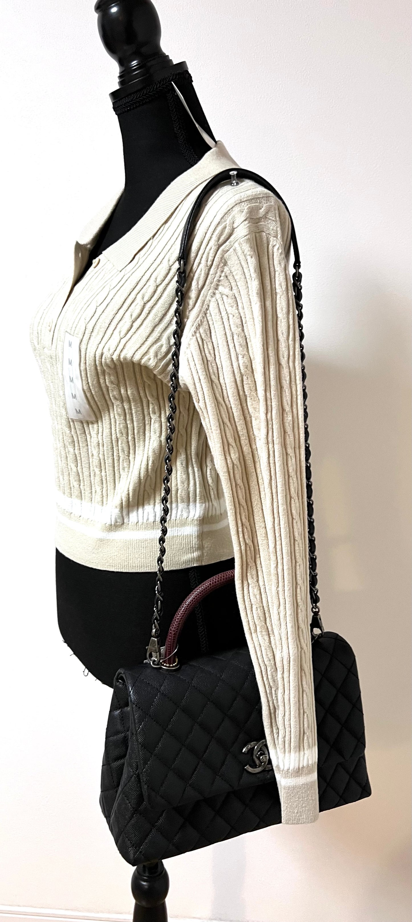 Chanel Caviar Coco python handle Matlase 2 way Bag series 23 mm size     (🇵🇭P361,200)