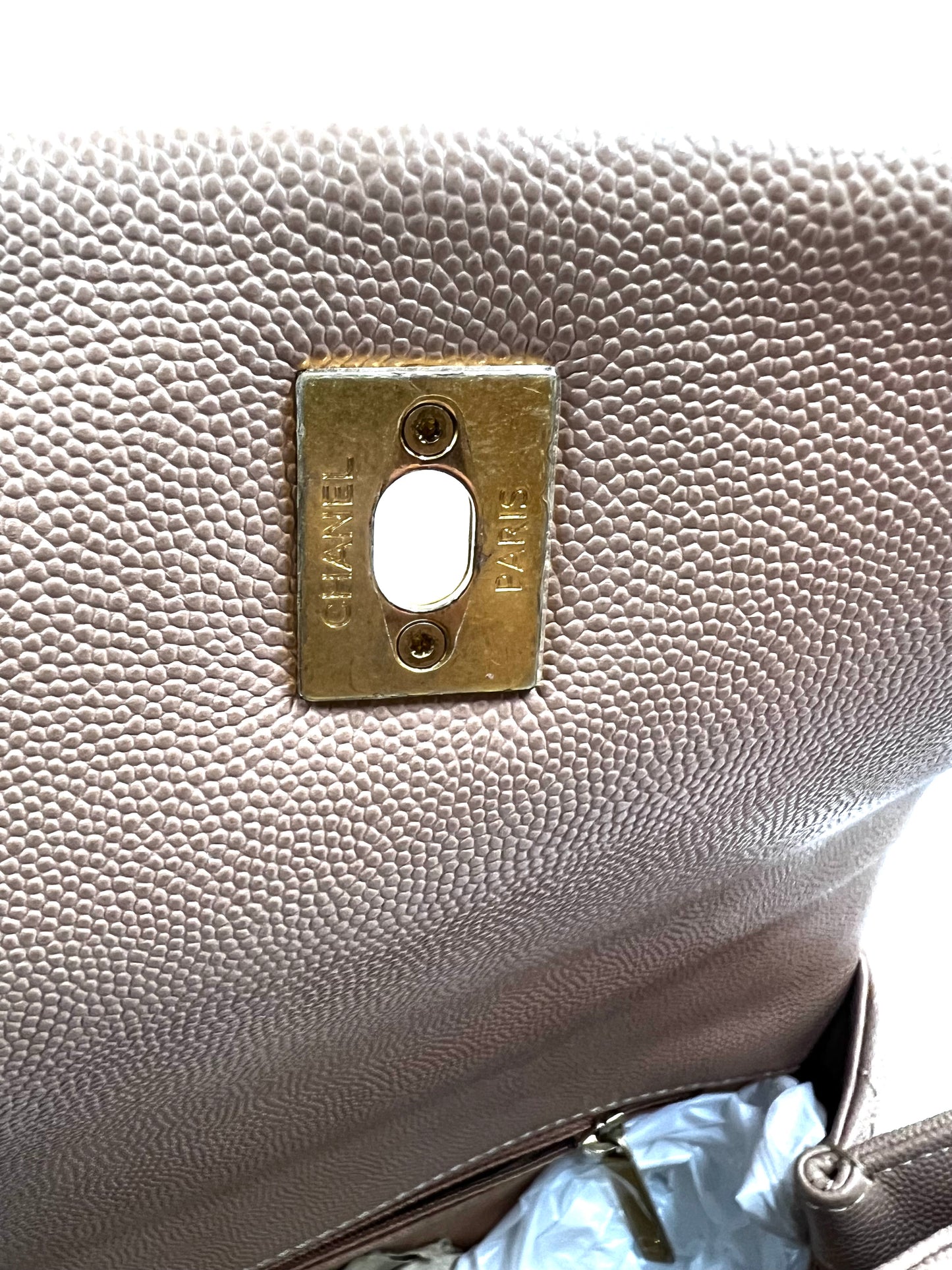 Chanel Coco Handle Caviar Mm size 29cm Beige/Milktea GWH Series 25 (🇵🇭P232,200)