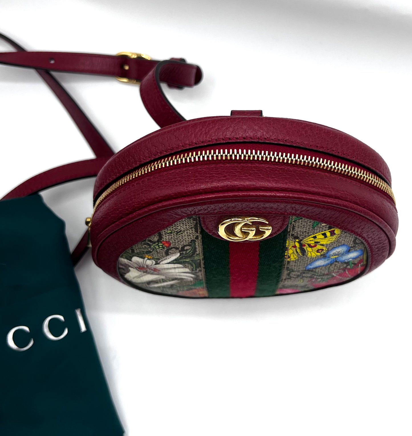 Gucci Ophidia GG Flora Mini Backpack in Red Leather and Canvas (🇵🇭P37,840)