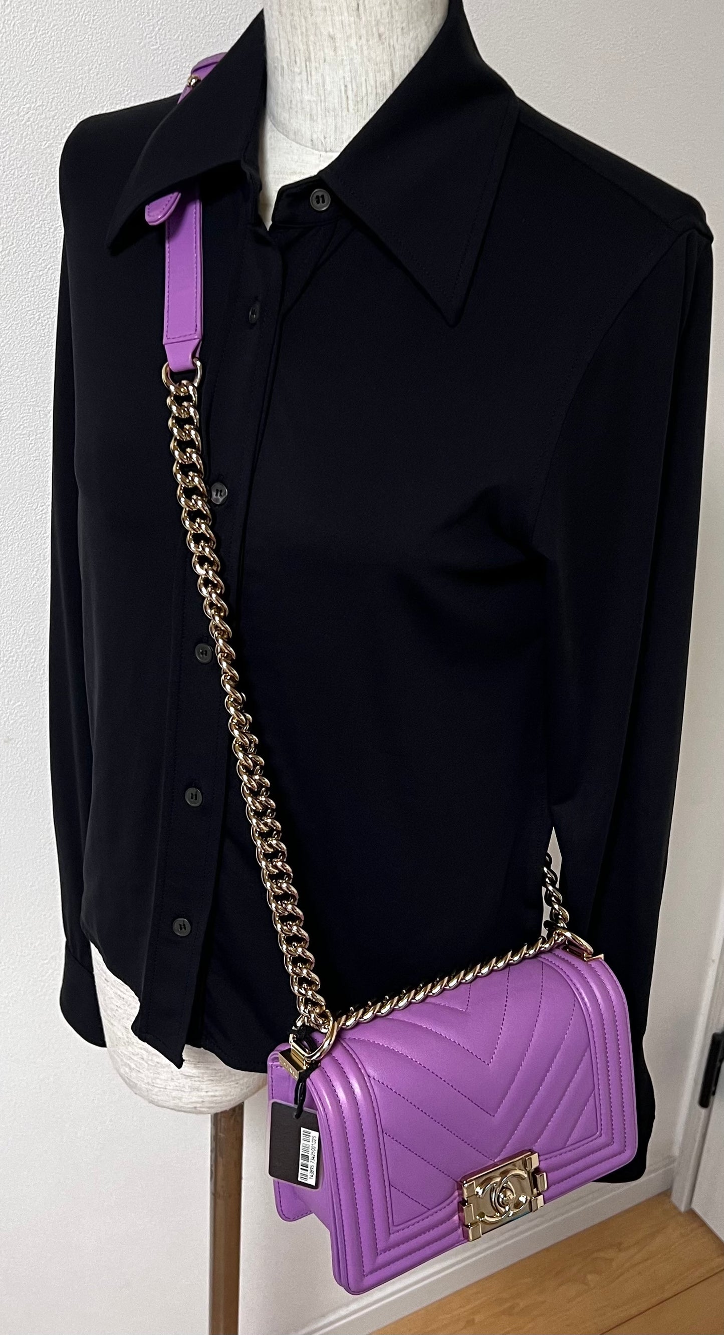 Chanel Leboy Purple Pm size Calfskin GHW Series29          (🇵🇭P197,800)