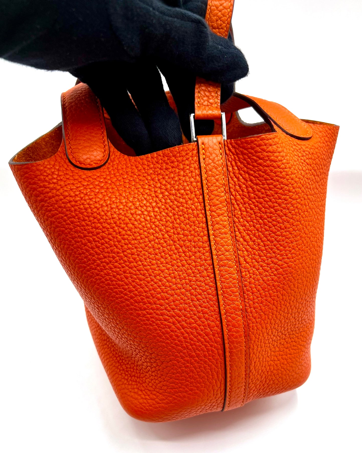Hermes Picotin 18 Orange Taurillon Clemence Leather PHW Stamp T (🇵🇭P167,700)