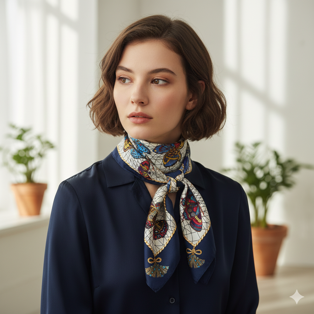 Bottega Venetta Butterfly Motif Silk Scarf   (🇵🇭P7,310)