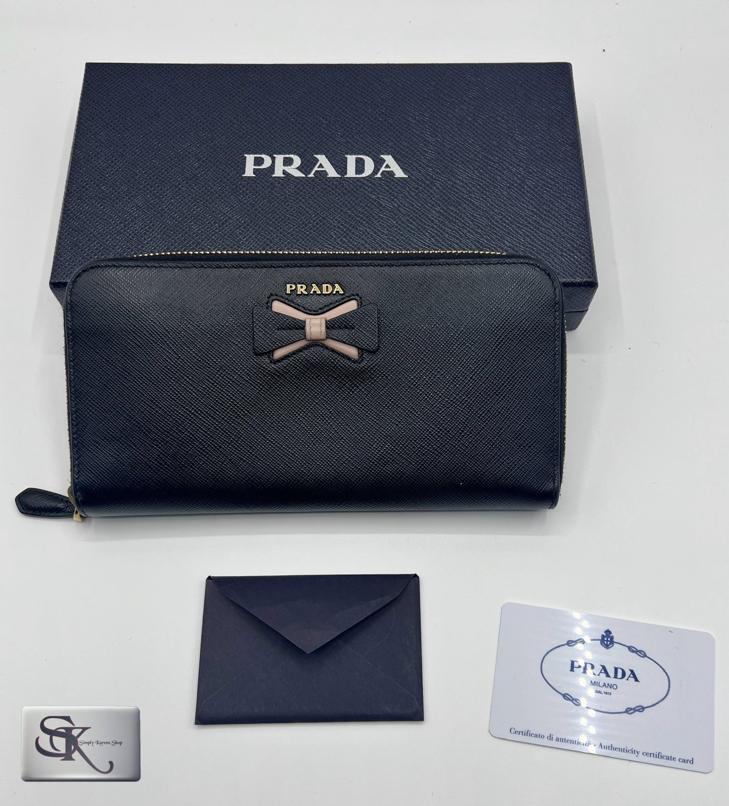 Prada Saffiano Zip around wallet