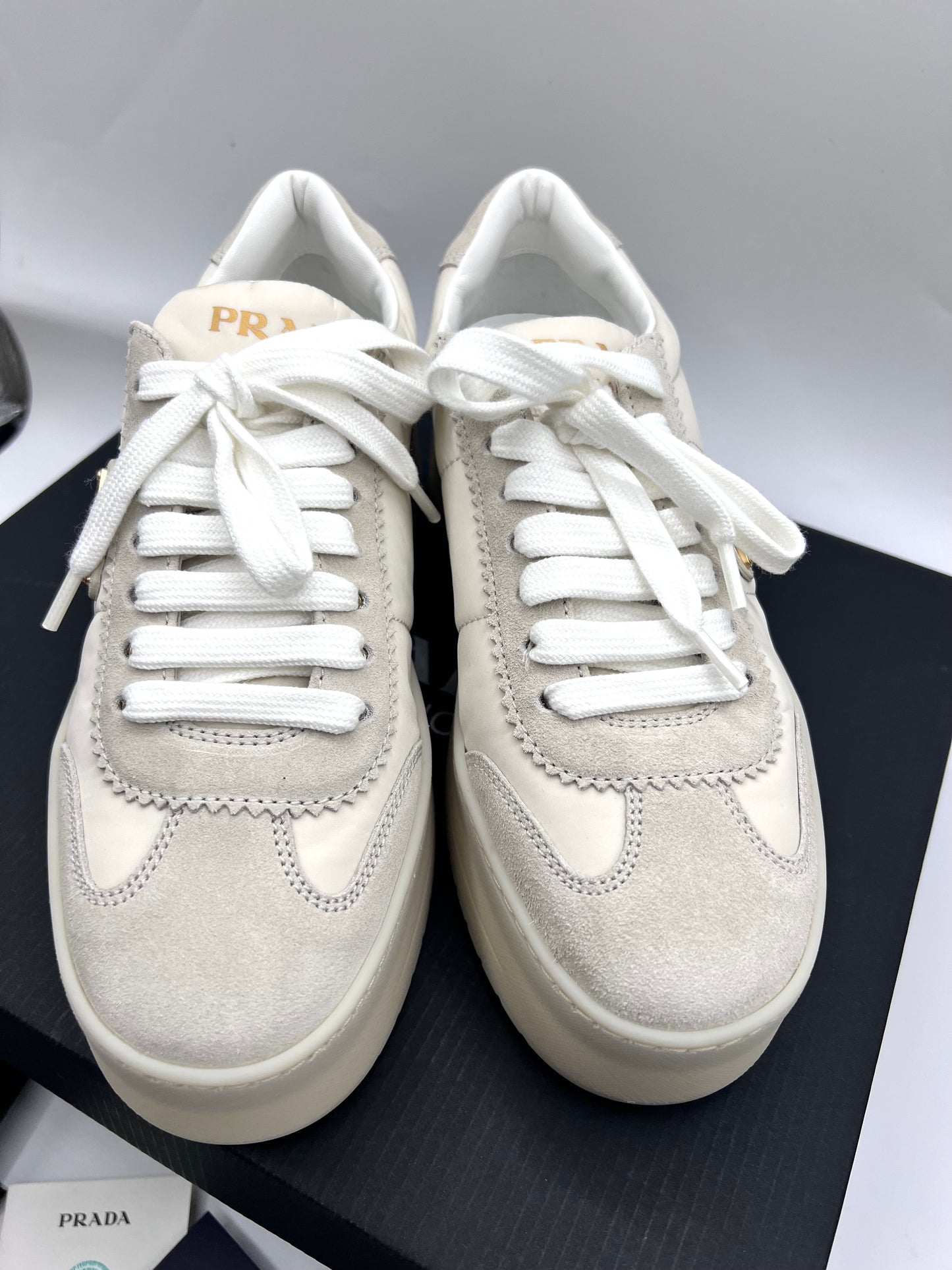 Prada Re Nylon Pocono Plate Sneakers Size 35.5 (22.5)           (🇵🇭P42,140)