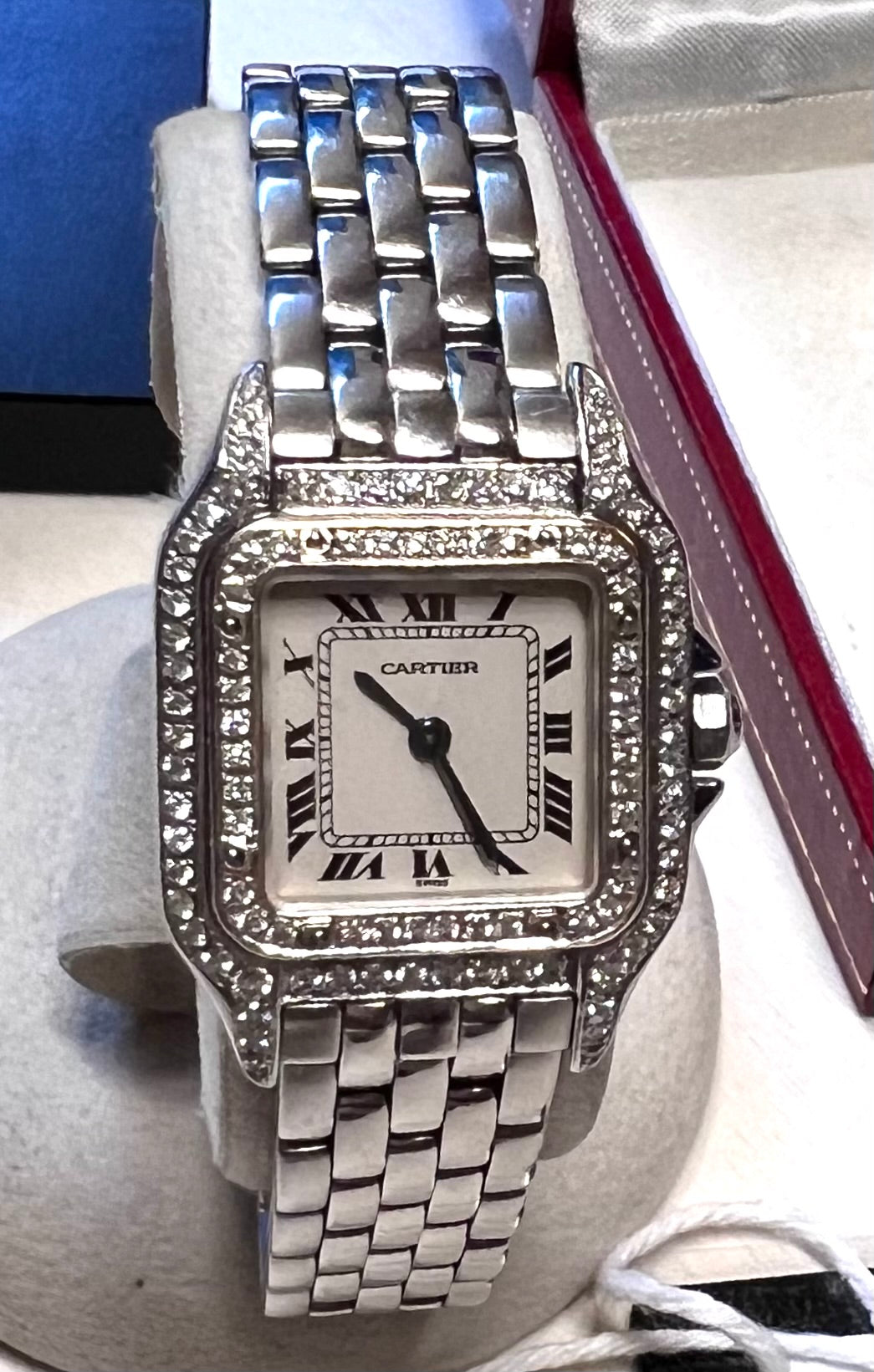 Cartier Panthere SM SS watch w/ after Diamond Qz Size 13.5cm