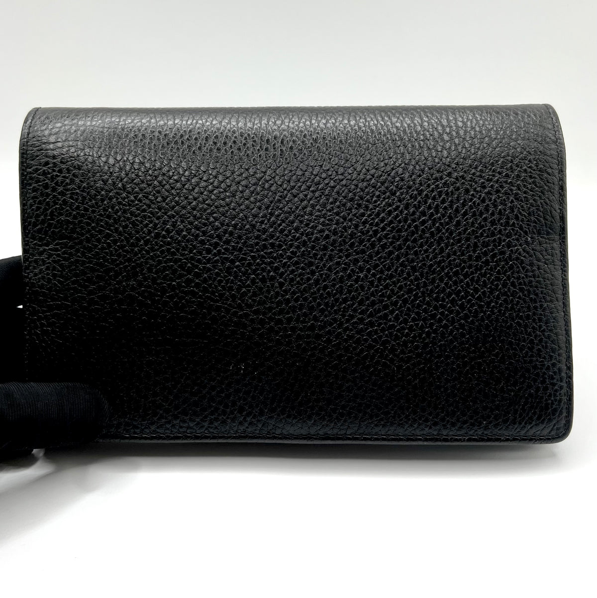 Gucci GG Marmont Black Leather Wallet On chain GHW