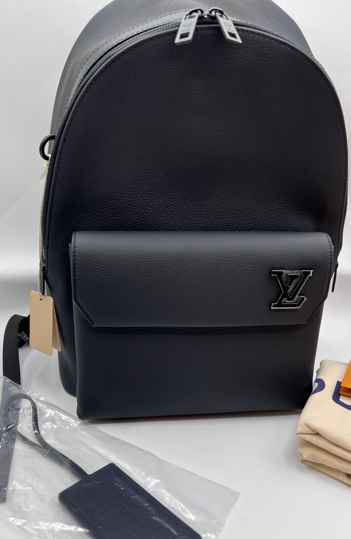 Lv Aerogram Take Off Black Leather Back Pack