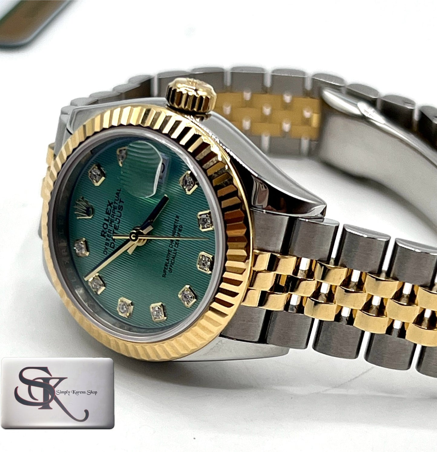 Rolex Date Just Mint Green Dial 10P/Dia 2 Tone SS/YG 16.5cm 28mm       (🇵🇭P898,700)