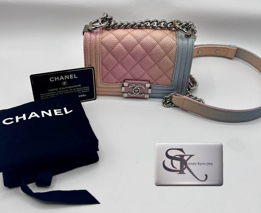 Chanel Leboy mini Rainbow Caviar Skin Flap chain Bag