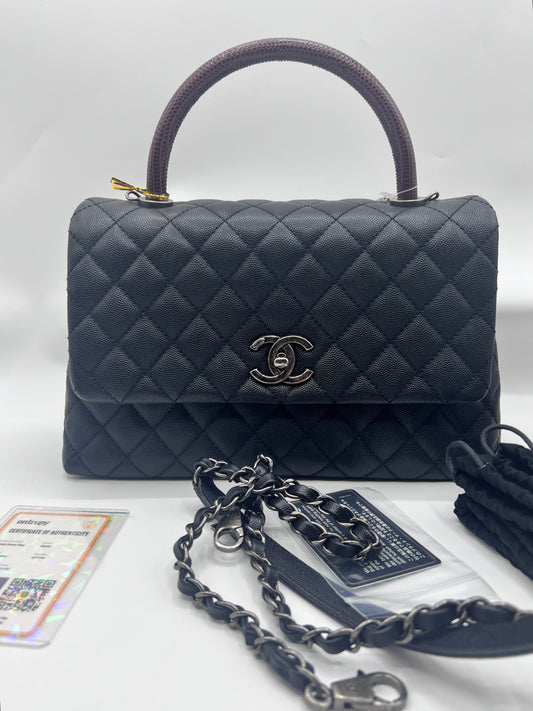 Chanel Caviar Coco python handle Matlase 2 way Bag series 23 mm size     (🇵🇭P361,200)