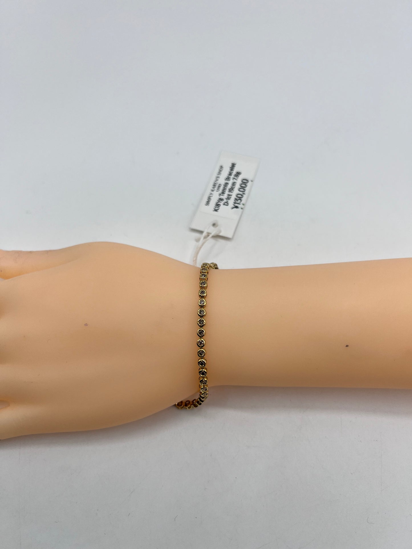 K18 Yg Tenis Bracelet  D-1ct  19cm 7.8g