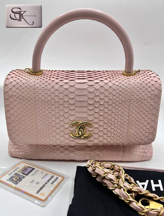 Chanel Python Coco Top Handle in Pink     (🇵🇭P344,000)