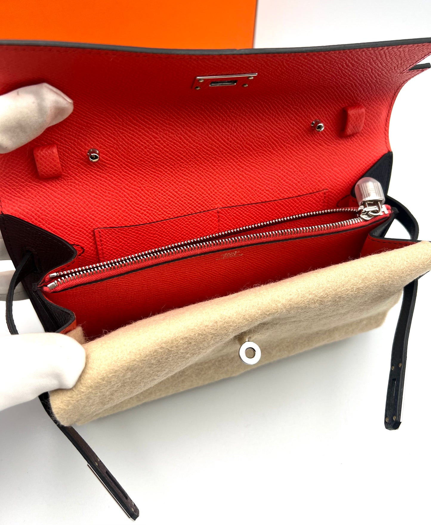Hermes Kelly To Go Woc in Rouge Serie, Blue Indigo & Rose Texas Epson Leather Stamp B PHW                          (🇵🇭P425,700)