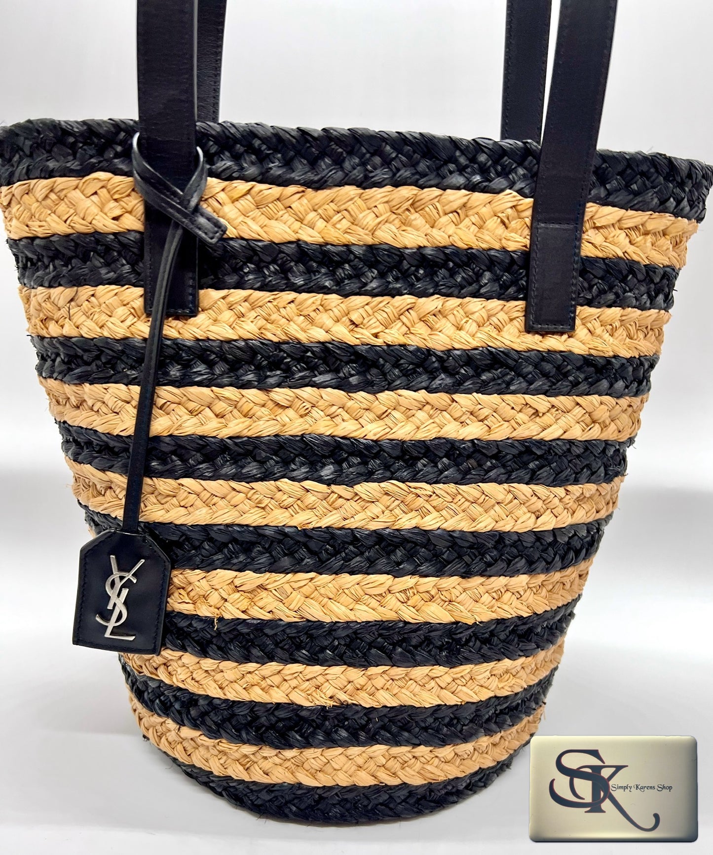 Ysl Raffia in natural & black color  Tote bag