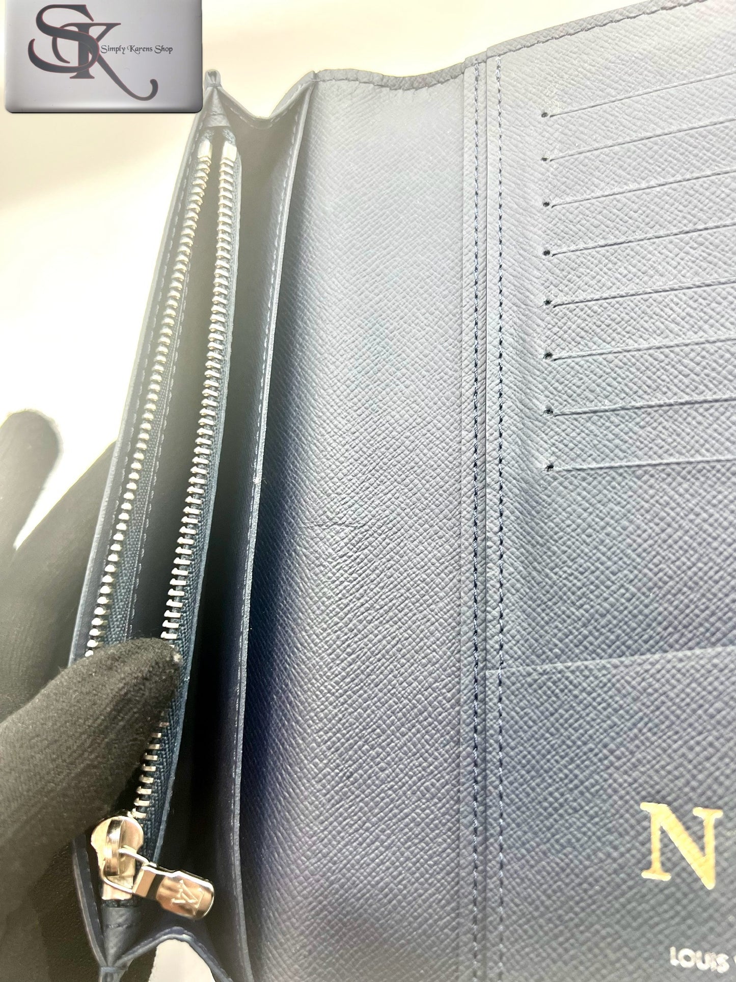 Lv Tiger Navy blue Bifold Long wallet