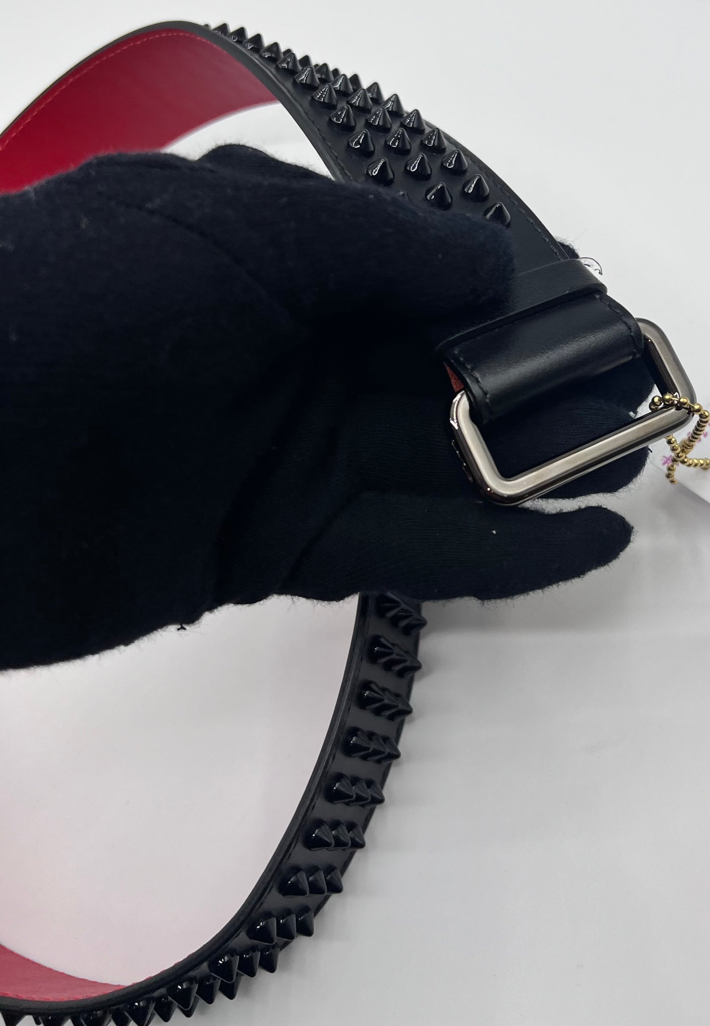 Christian Louboutin Leather Loubi Spike Belt