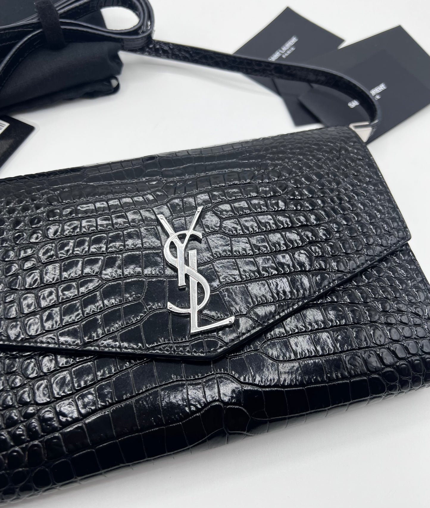 Yves Saint Laurent Black Embossed Uptown Crossbody Bag  (🇵🇭P63,640)
