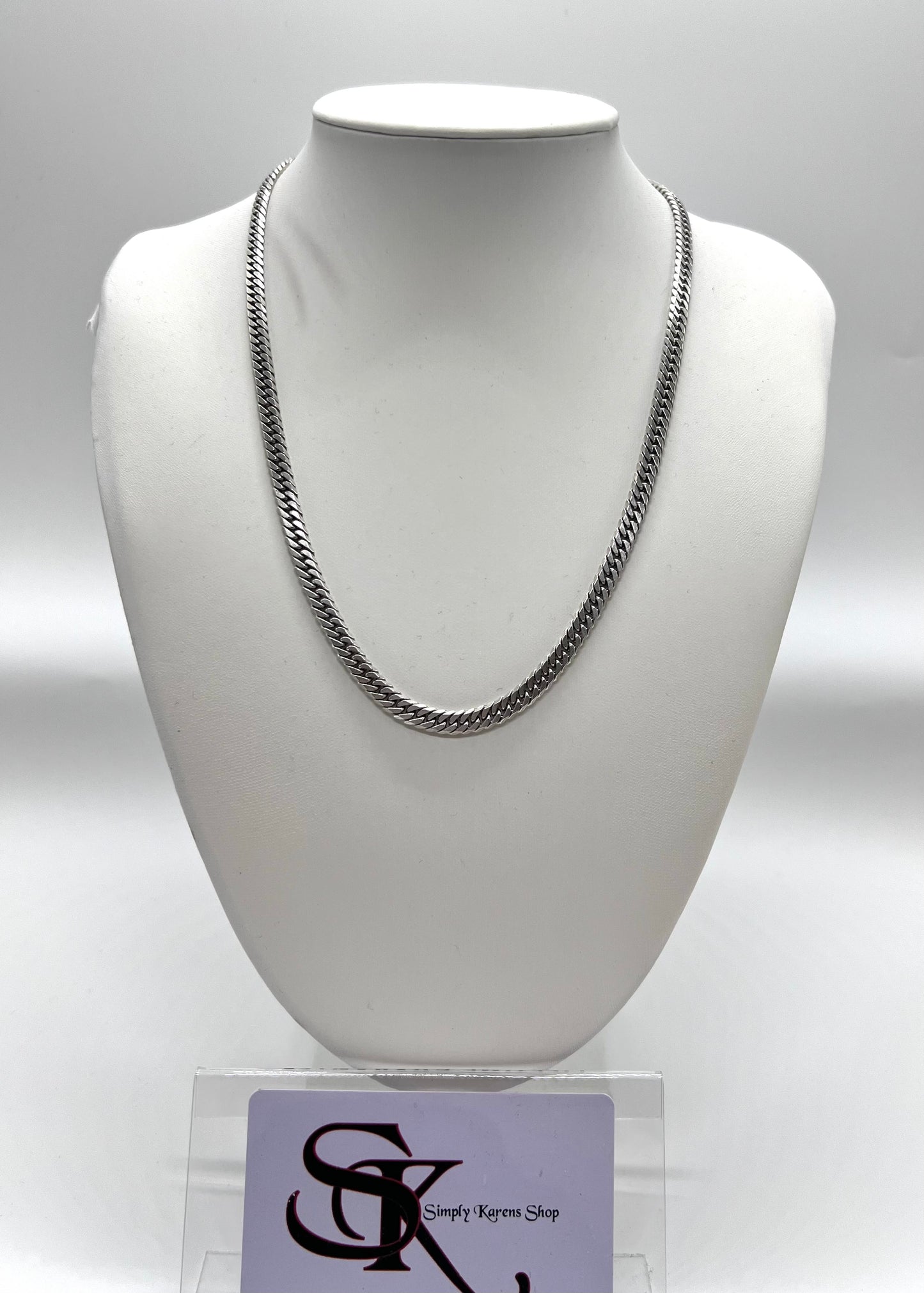 Silver 925 Necklace 6 cut 31.1grams 50cm