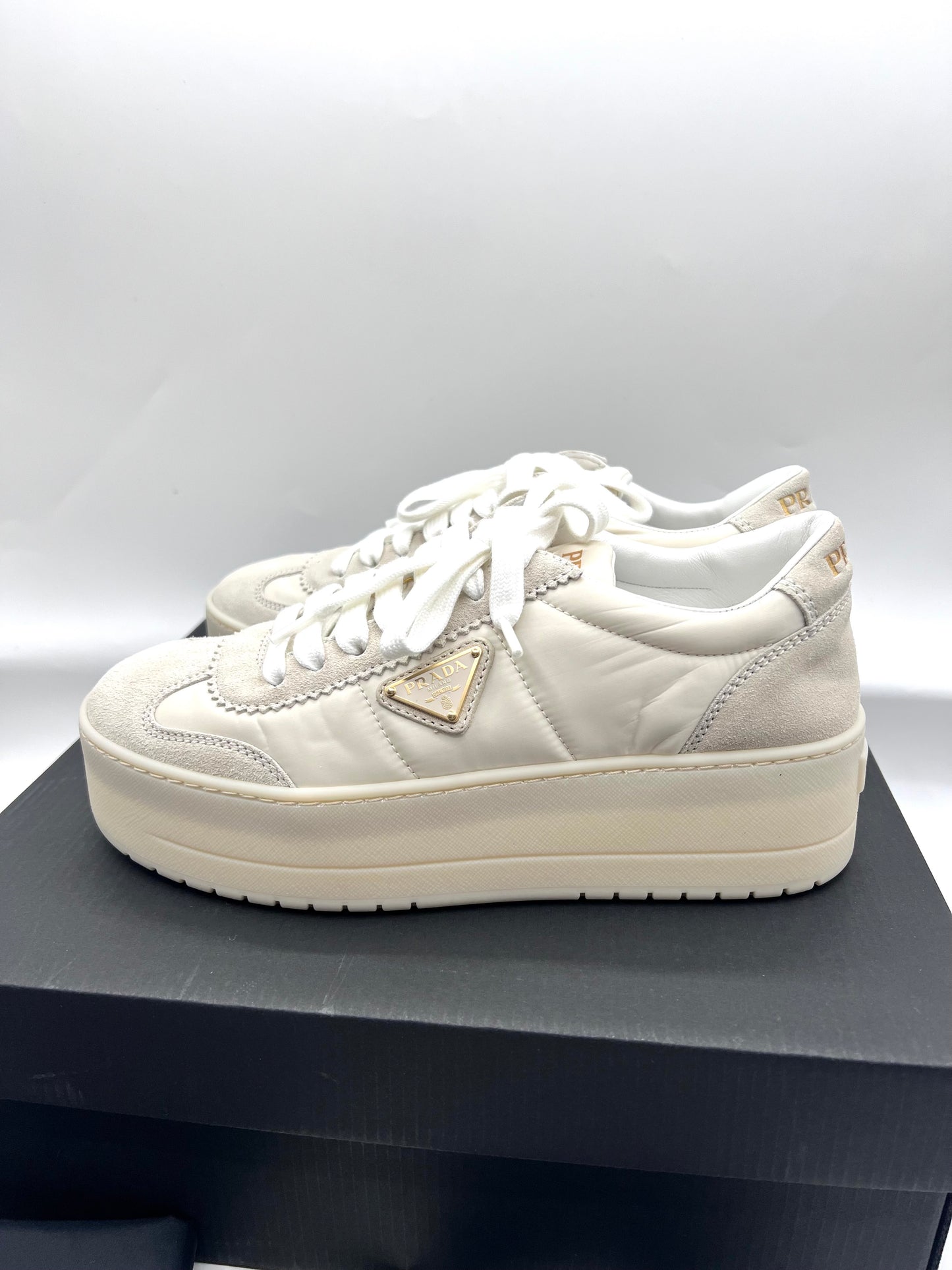 Prada Re Nylon Pocono Plate Sneakers Size 35.5 (22.5)           (🇵🇭P42,140)