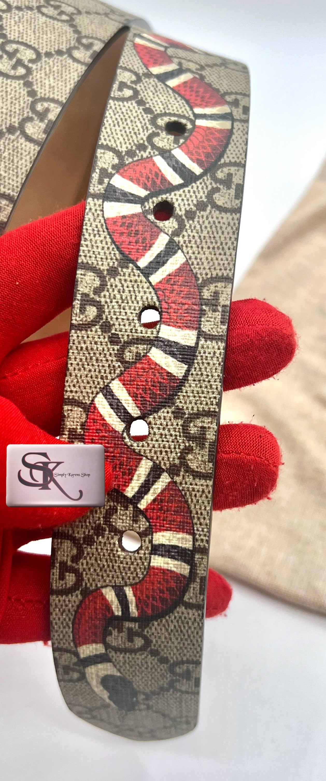 Gucci Supreme with snake motif Belt Size 89 to 99cm       (🇵🇭P16,770)