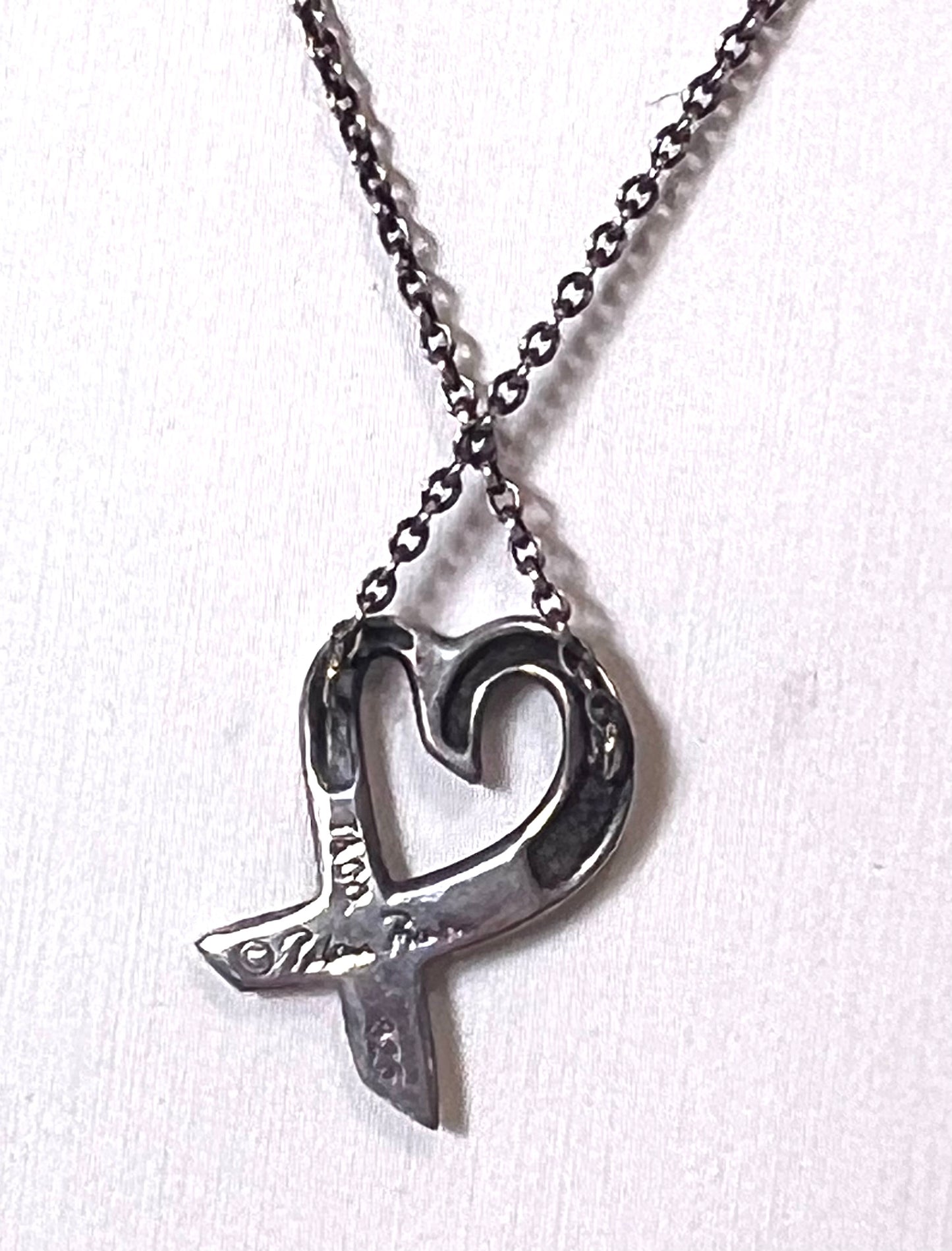 Tiffany & Co Paloma Piccaso Heart Pendant Necklace SV925 43cm