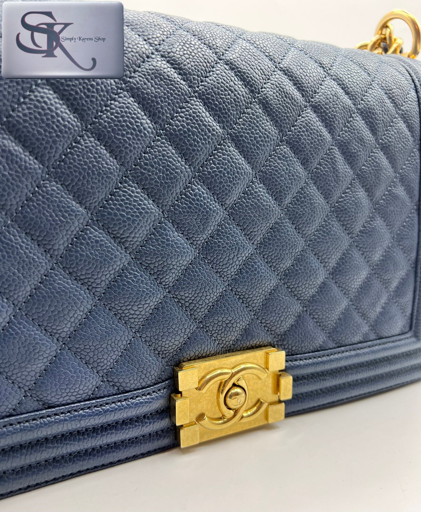 Chanel Caviar Leboy Navy Blue New Medium G.H.                    (🇵🇭P344,000)