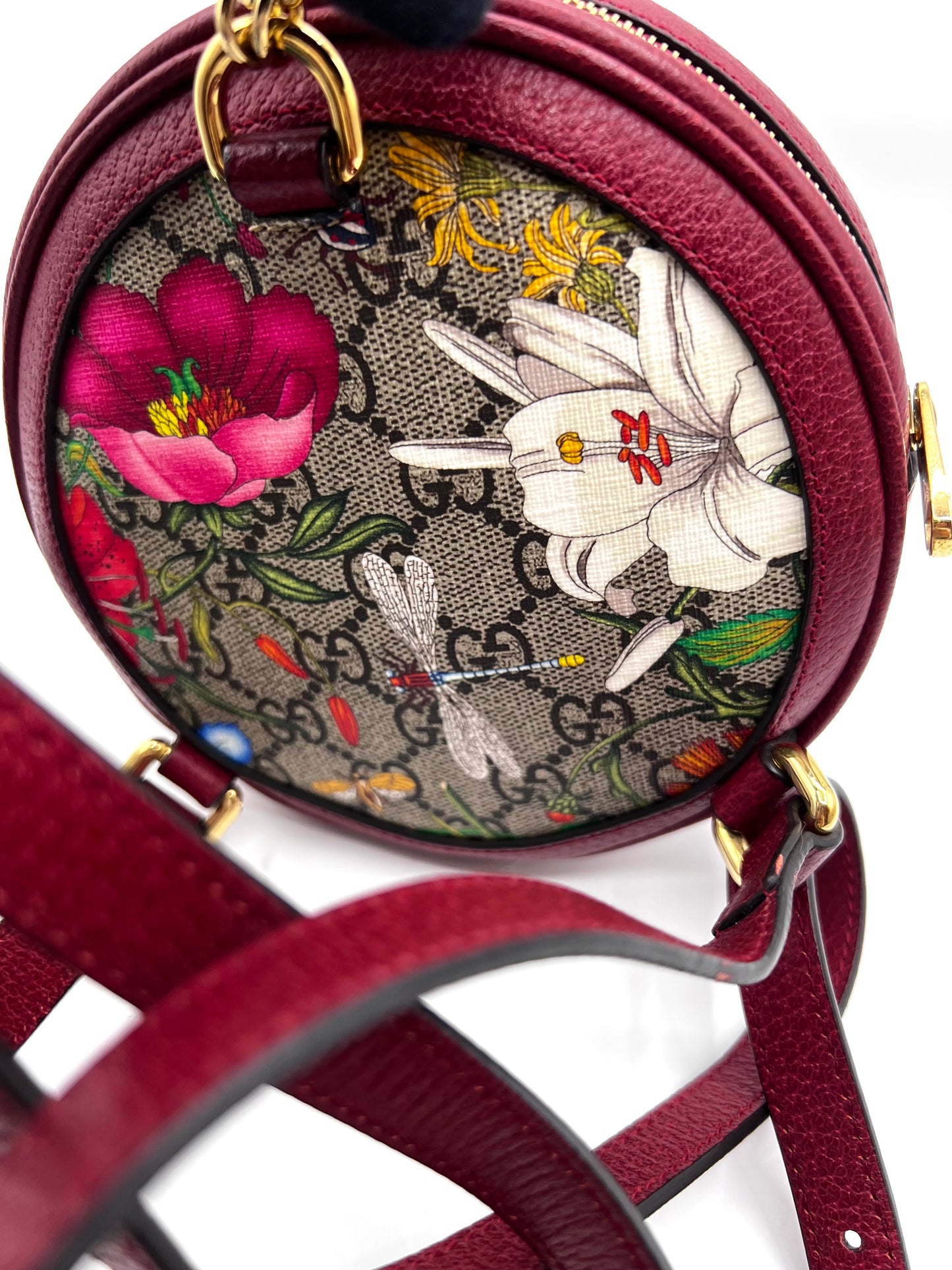 Gucci Ophidia GG Flora Mini Backpack in Red Leather and Canvas (🇵🇭P37,840)