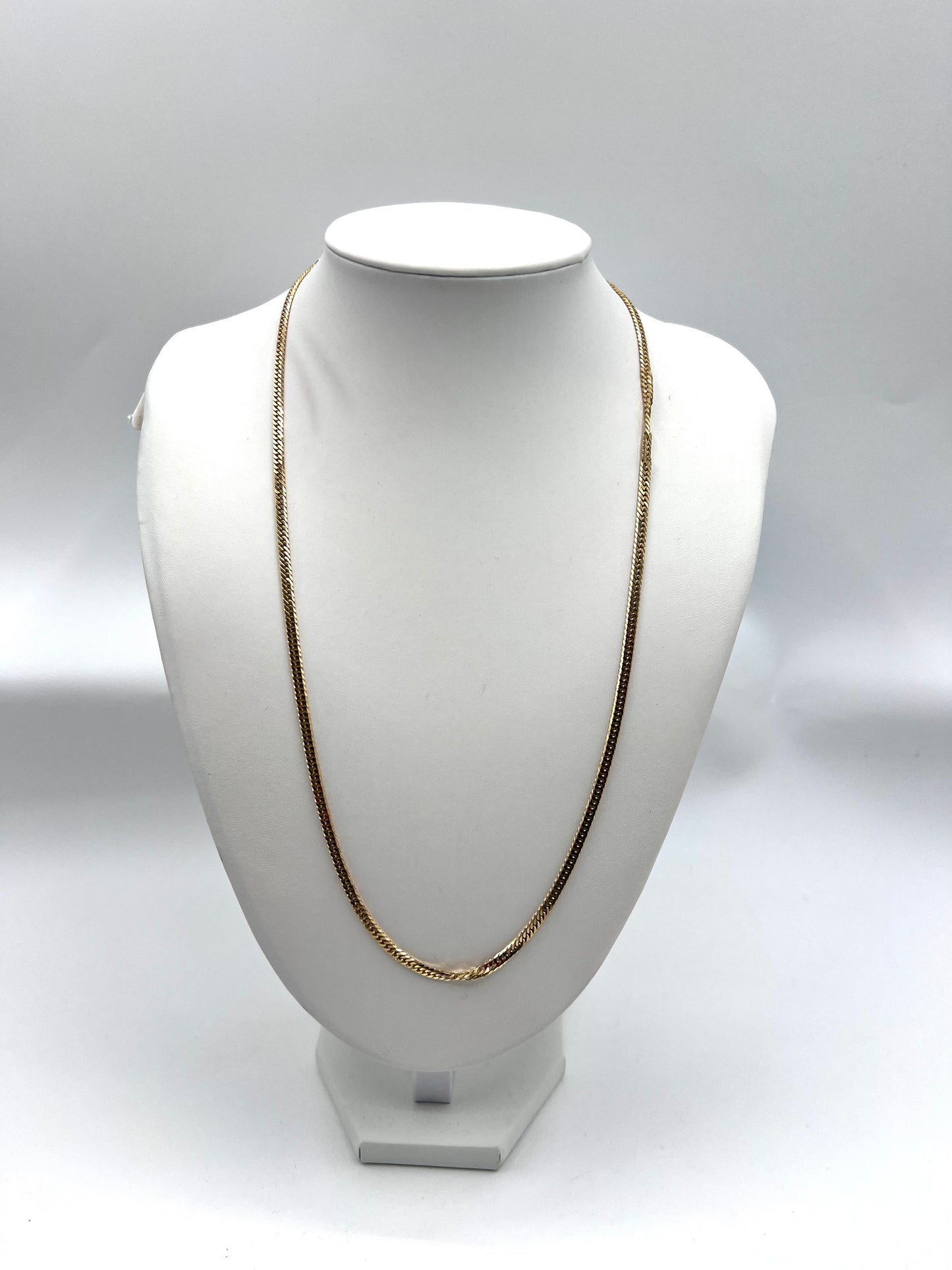 K18 JP YG 6 Cut Double Lock Kihei Necklace 20.2g 60cm