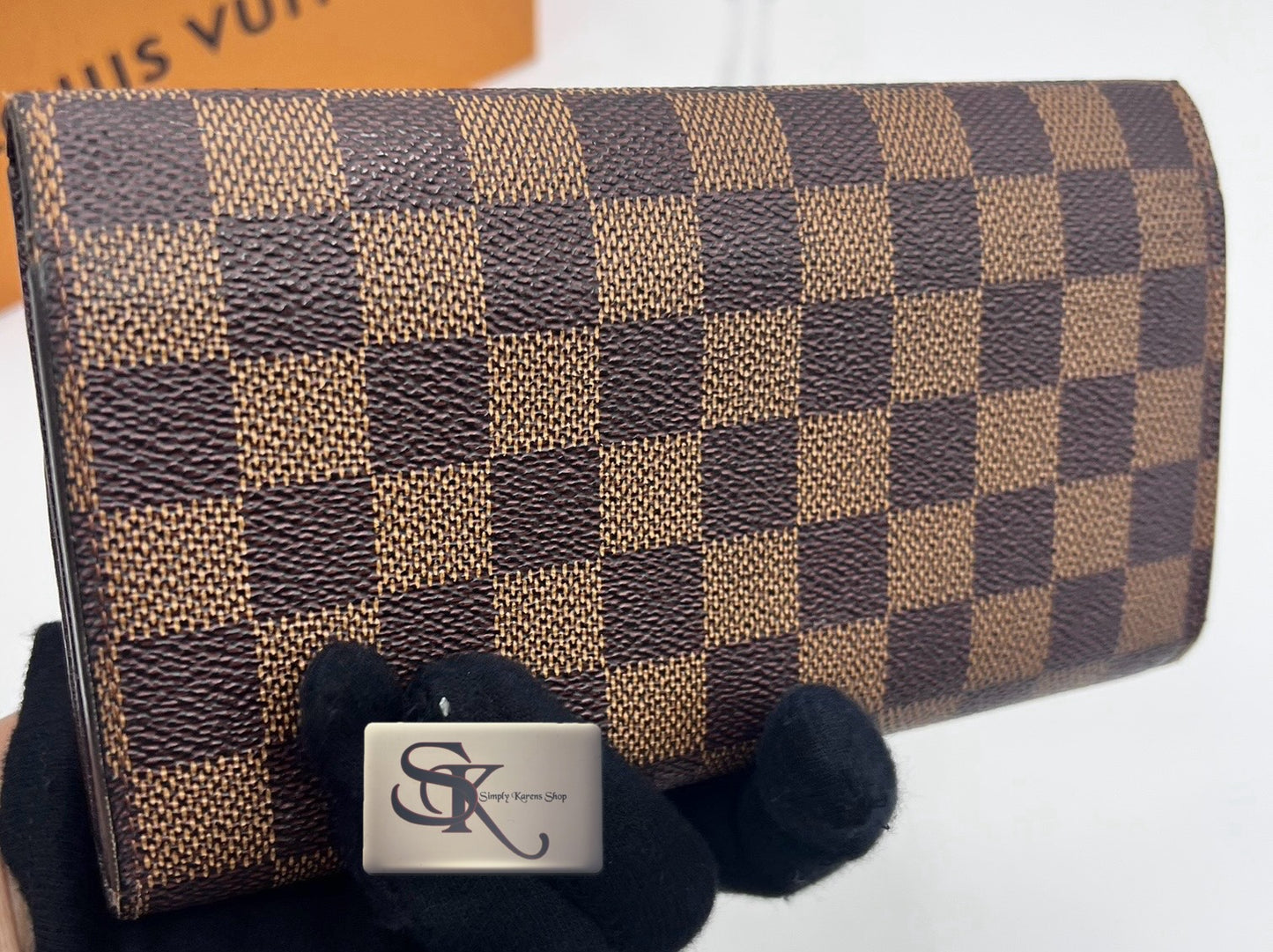 LV DAMIER EBENE TRIFOLD LONG WALLET