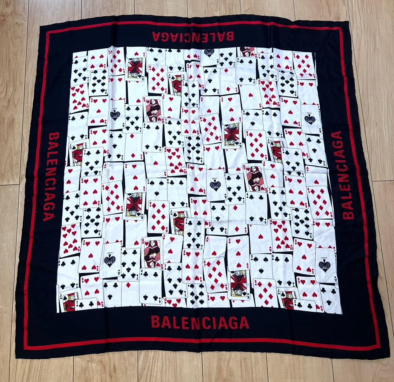 Balenciaga  Playing Cards Motif Silk Scarf  (🇵🇭P7,740)