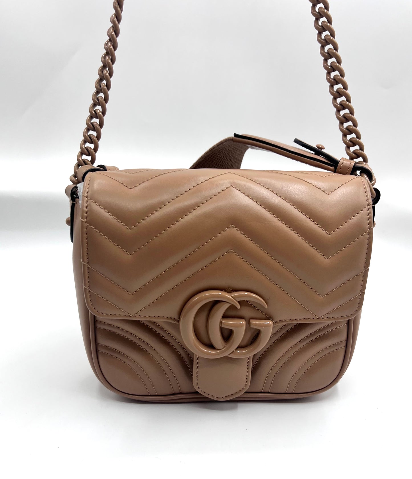 Gucci GG Marmont Neutral Mini Padded Crossbody Bag