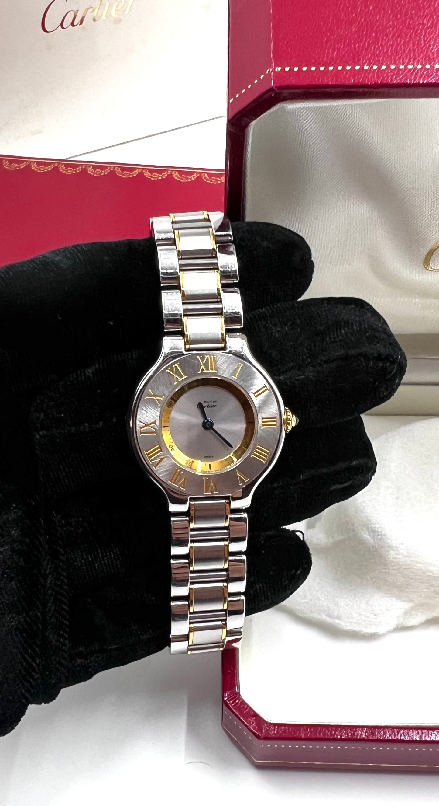 Cartier Must Vantian Watch 28mm SS/YG/SV w/ box & Cert 17.5cm (🇵🇭P85,140)