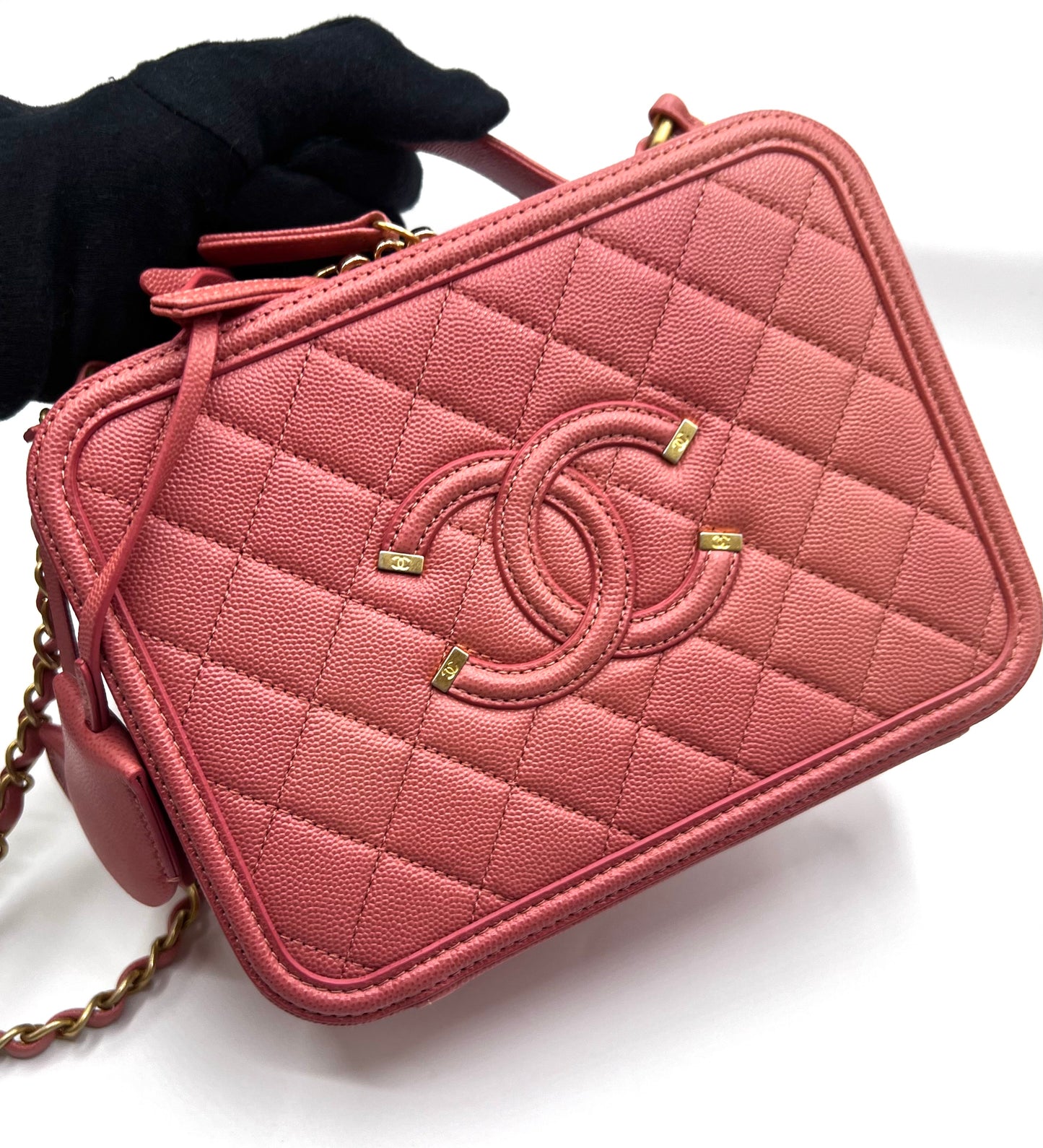 Chanel Caviar Vanity 21cm Rose Gold GHW Series 28        (🇵🇭P180,600)