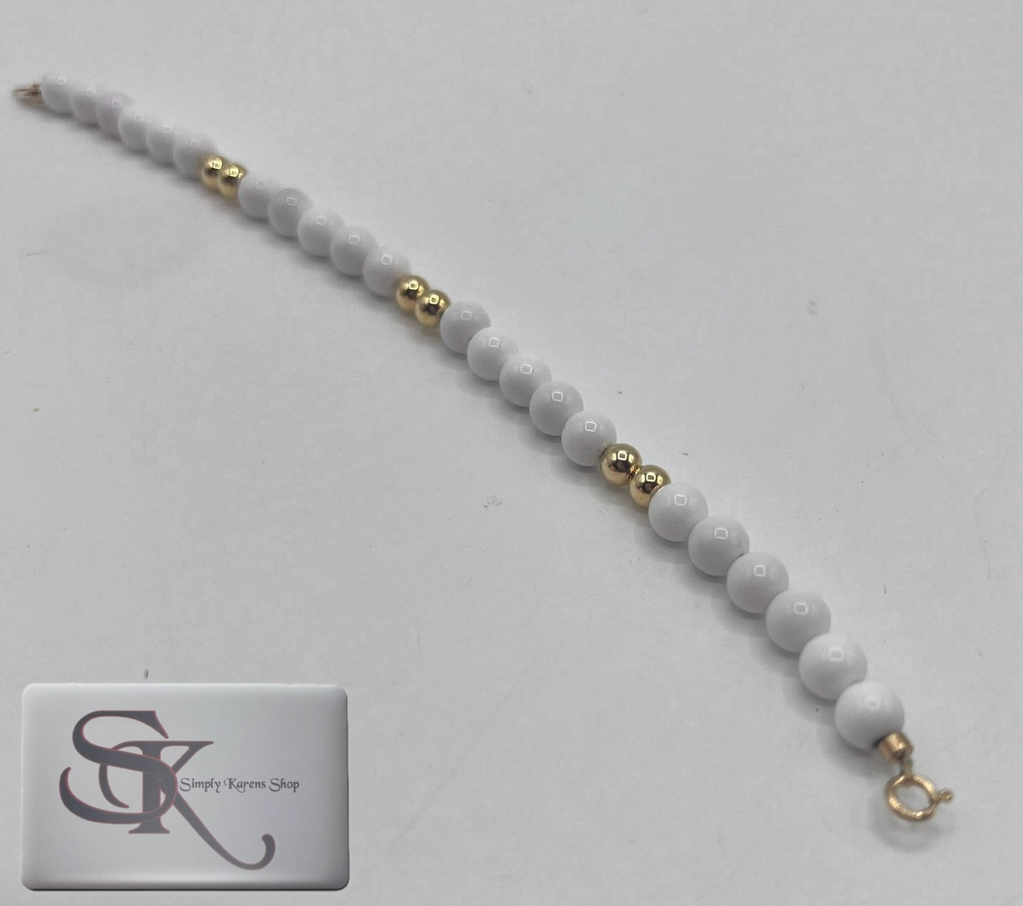 K18 Conbi White Onyx Braclet 18cm    (🇵🇭P11,180)