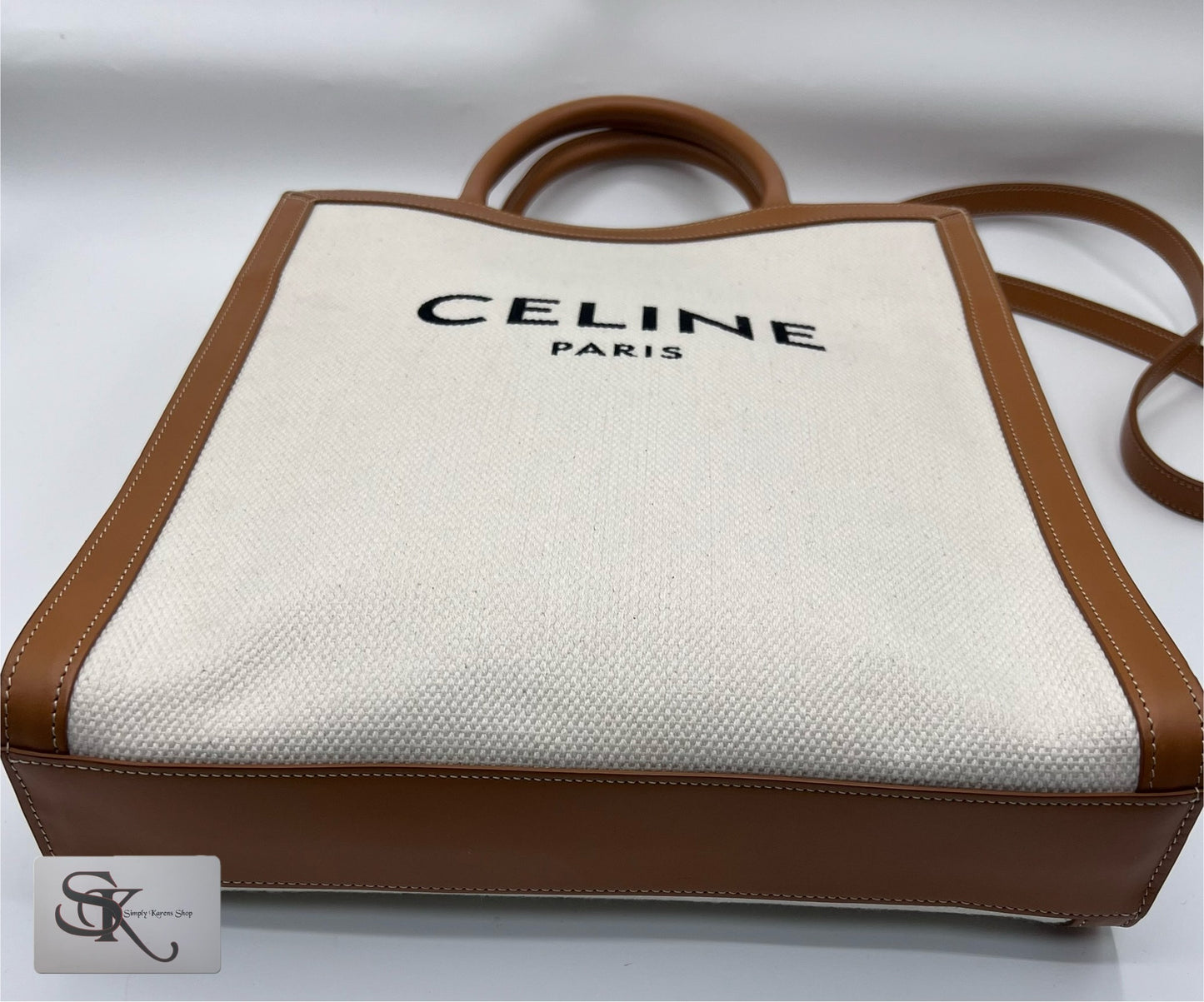 CELINE CABAS SMALL VERTICAL NATURAL TAN 2 WAY BAG