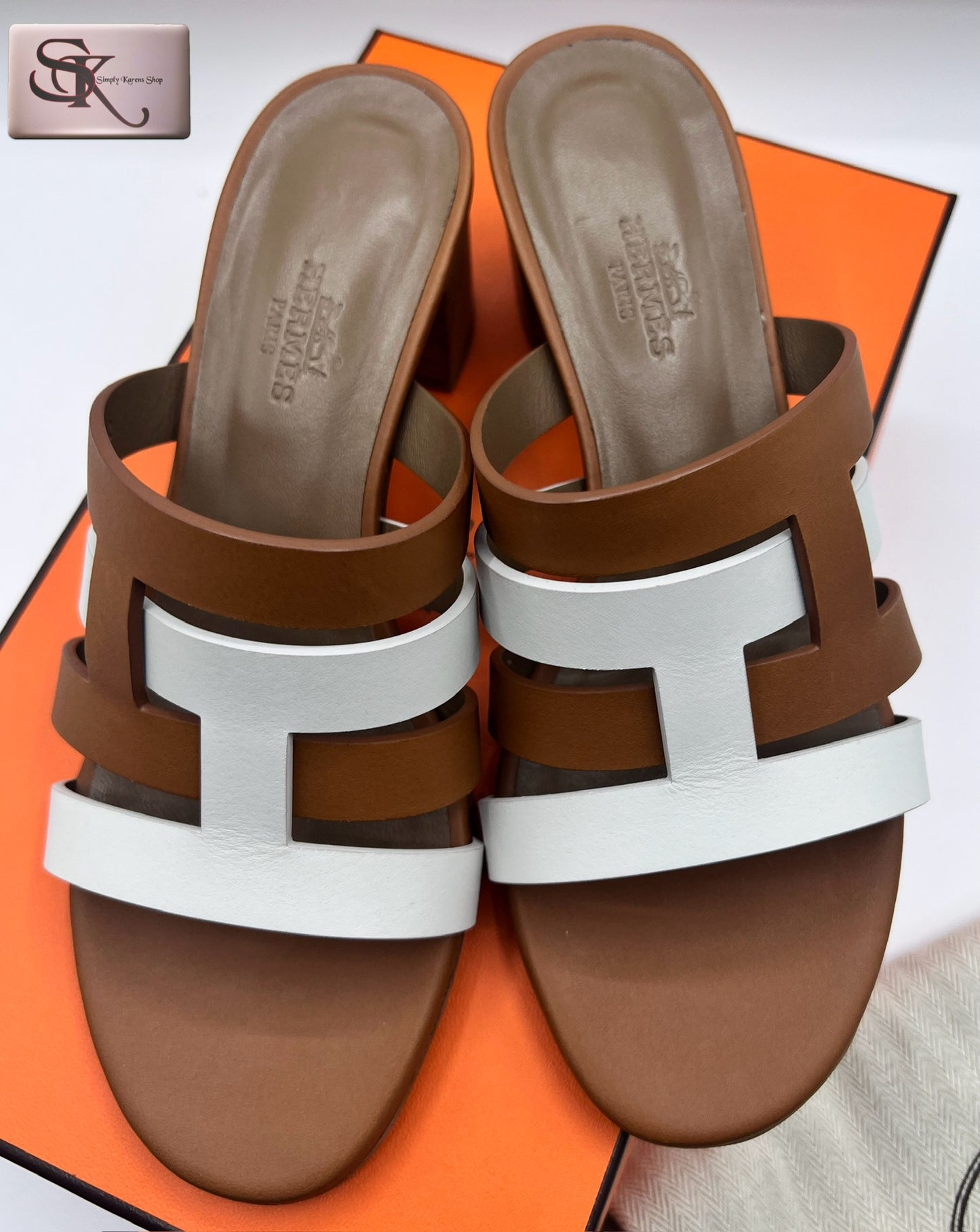 HERMES CALFSKIN AMICA SANDALS SIZE EU35