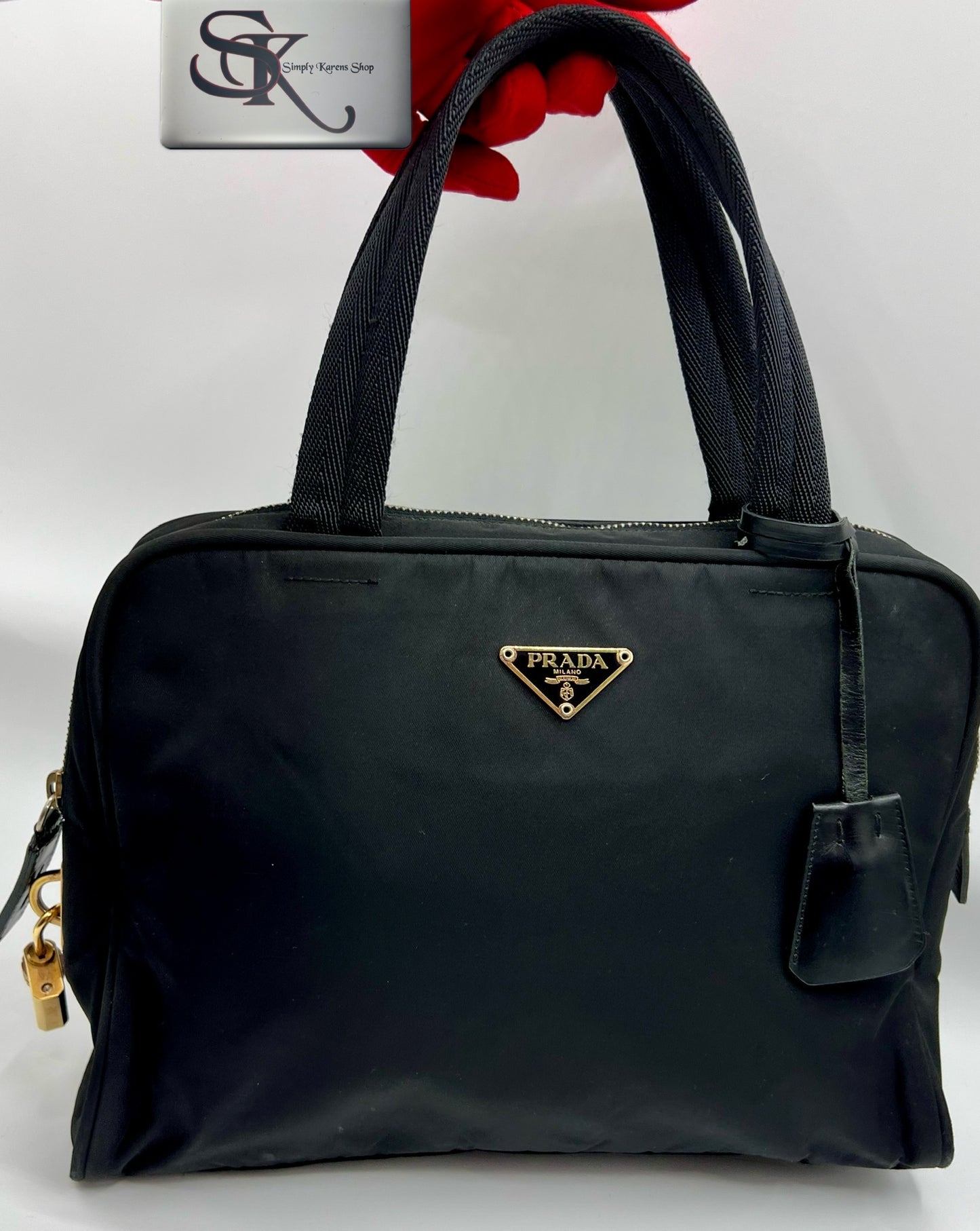 Prada Tessuto Nylon Top Handle Hand Bag