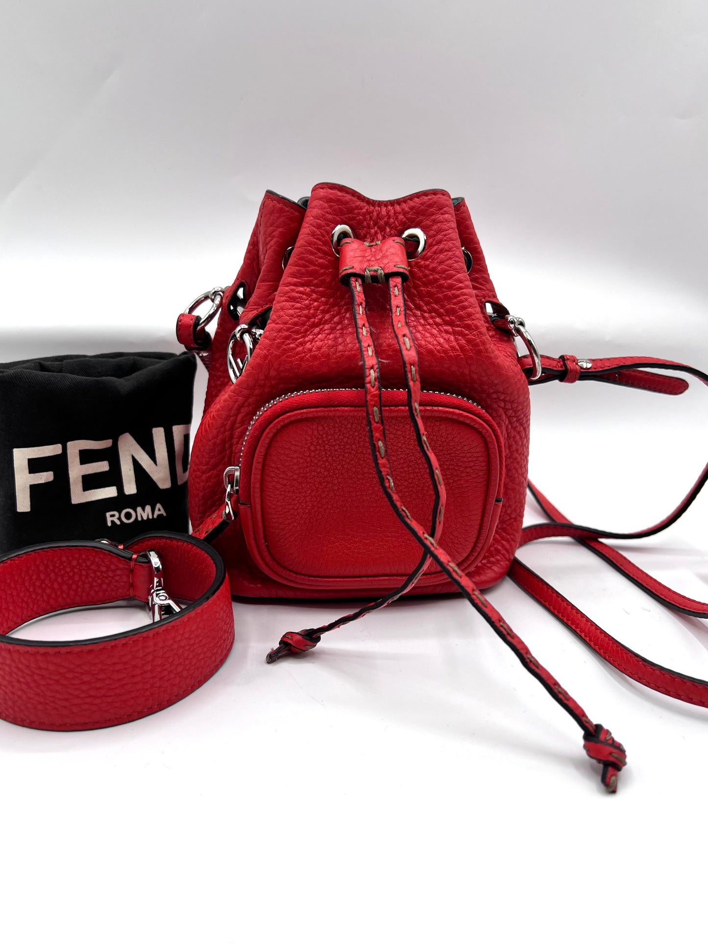 Fendi Mini Mon Tresor Bucket leather 2 way Bag