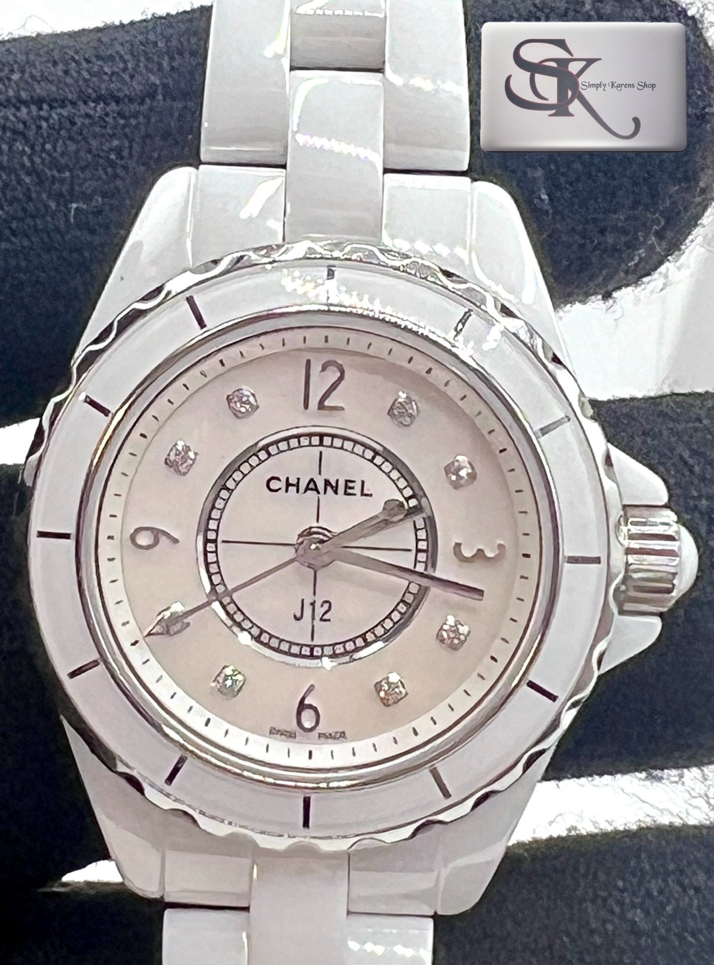 Chanel J12 w/8pcs Dia /shell dial/ Ceramic Strap 29mm