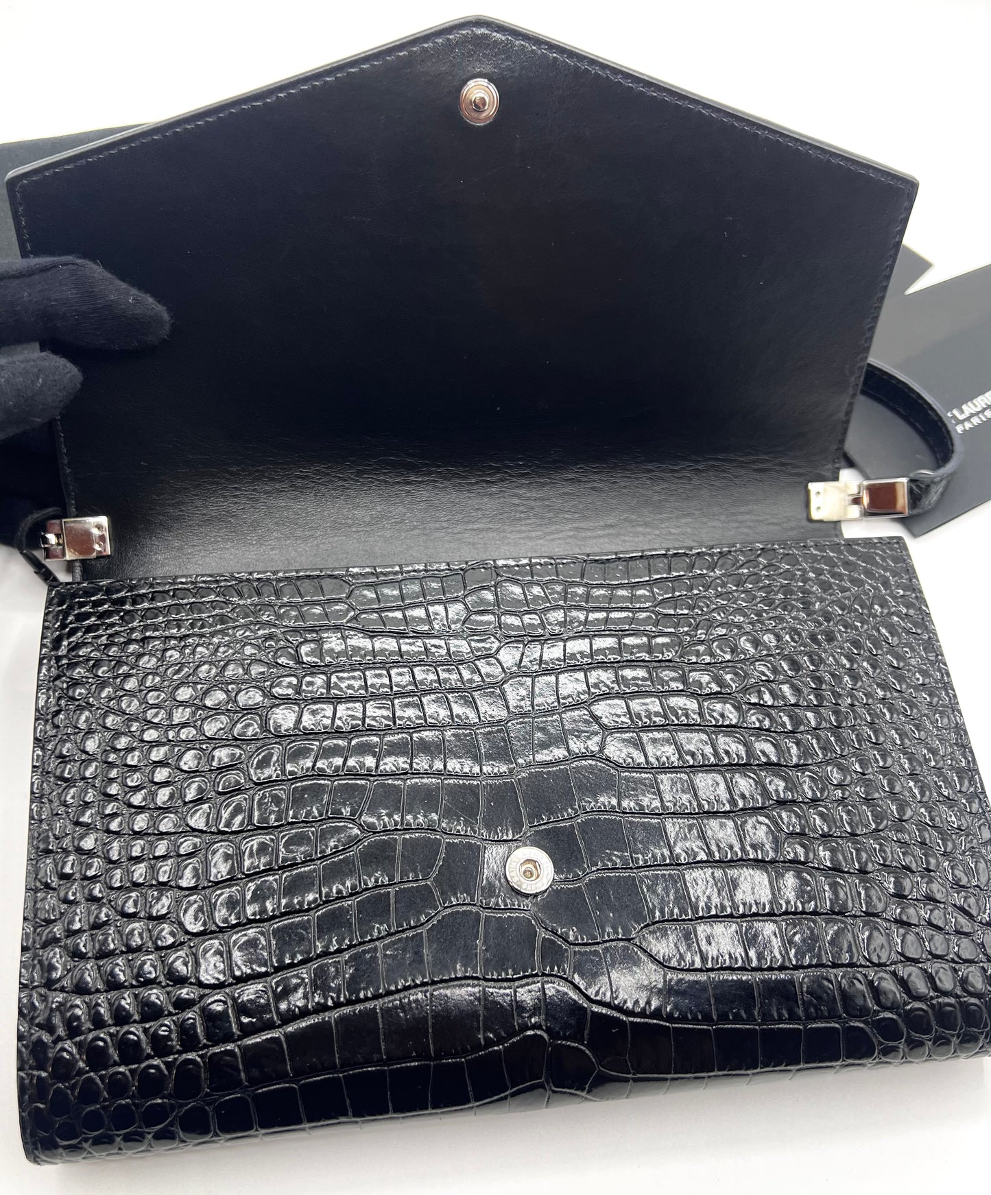 Yves Saint Laurent Black Embossed Uptown Crossbody Bag  (🇵🇭P63,640)