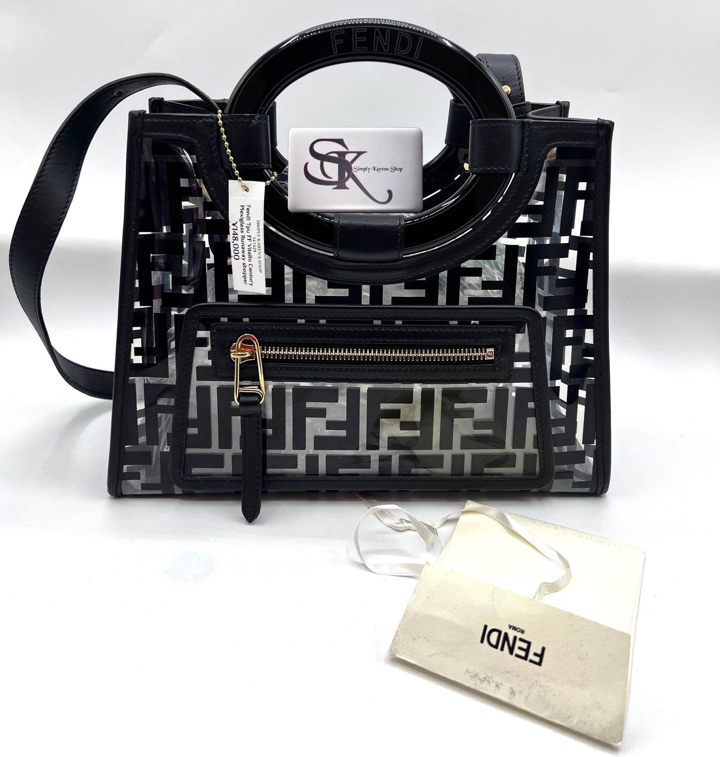 Fendi Tpu FF Vitello Century Plexiglass Runaway shopper Tote 2 way bag   (🇵🇭P63,640)