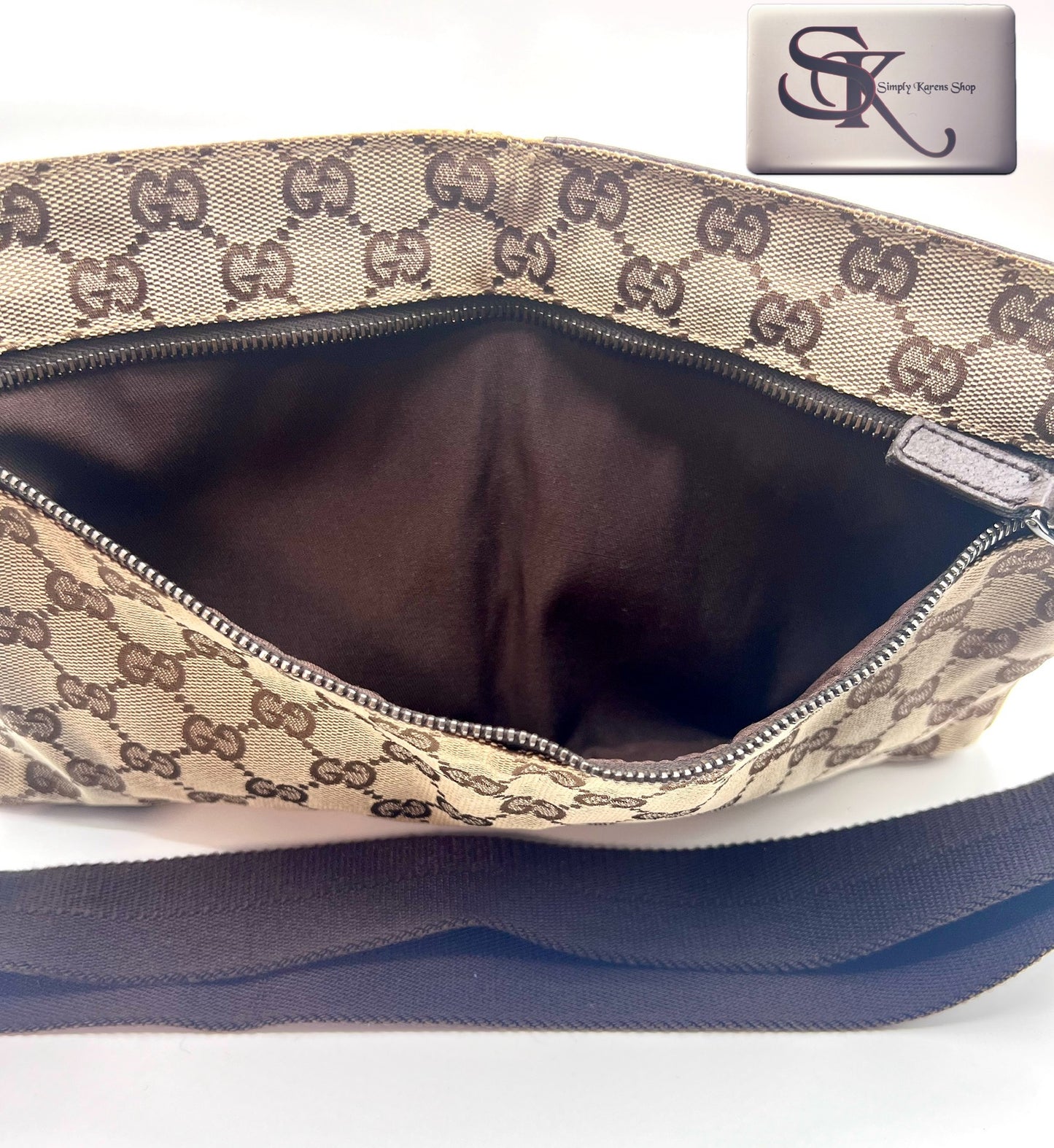 Gucci Monogram brown canvas Belt Bag