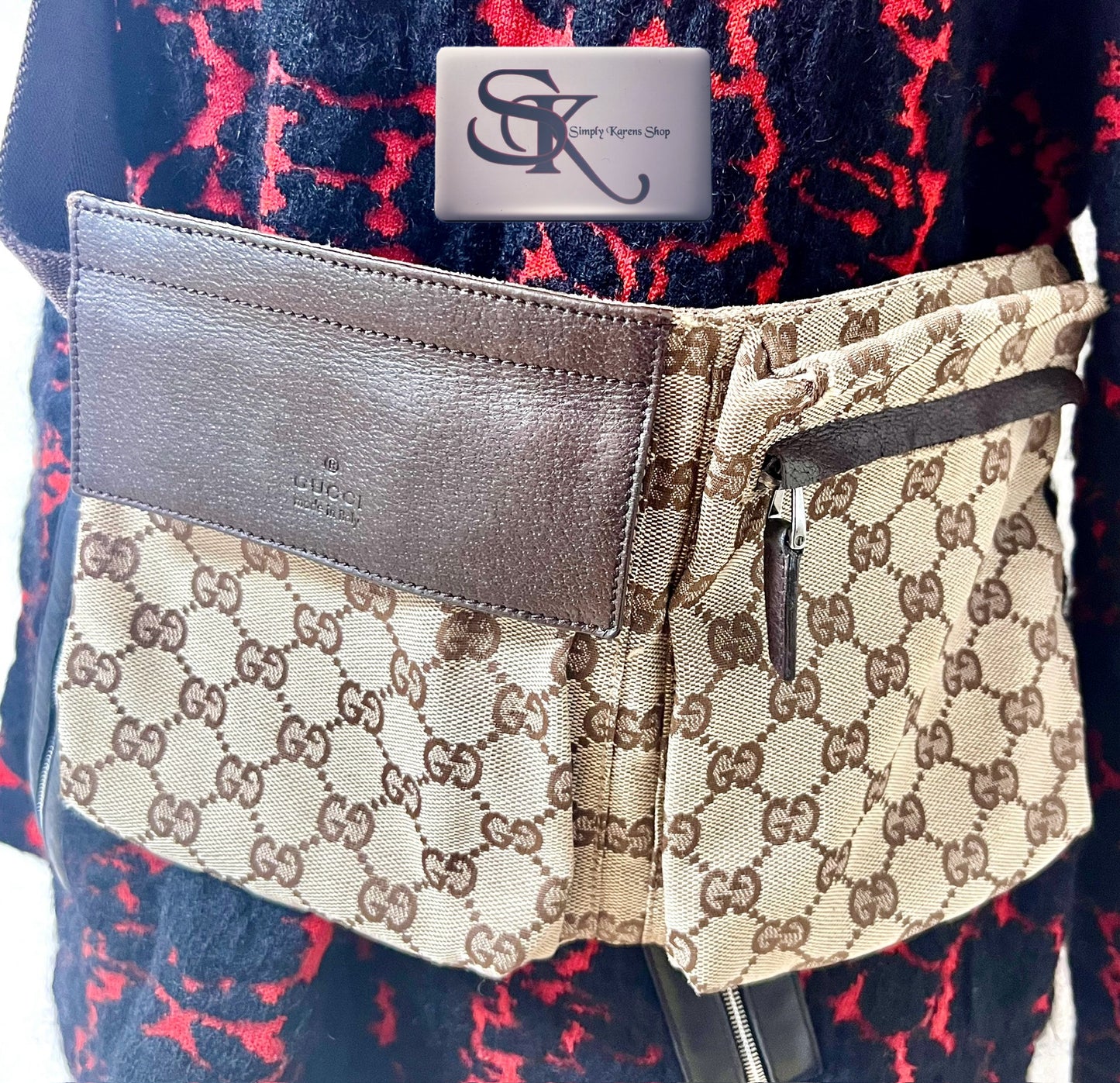 Gucci Monogram brown canvas Belt Bag