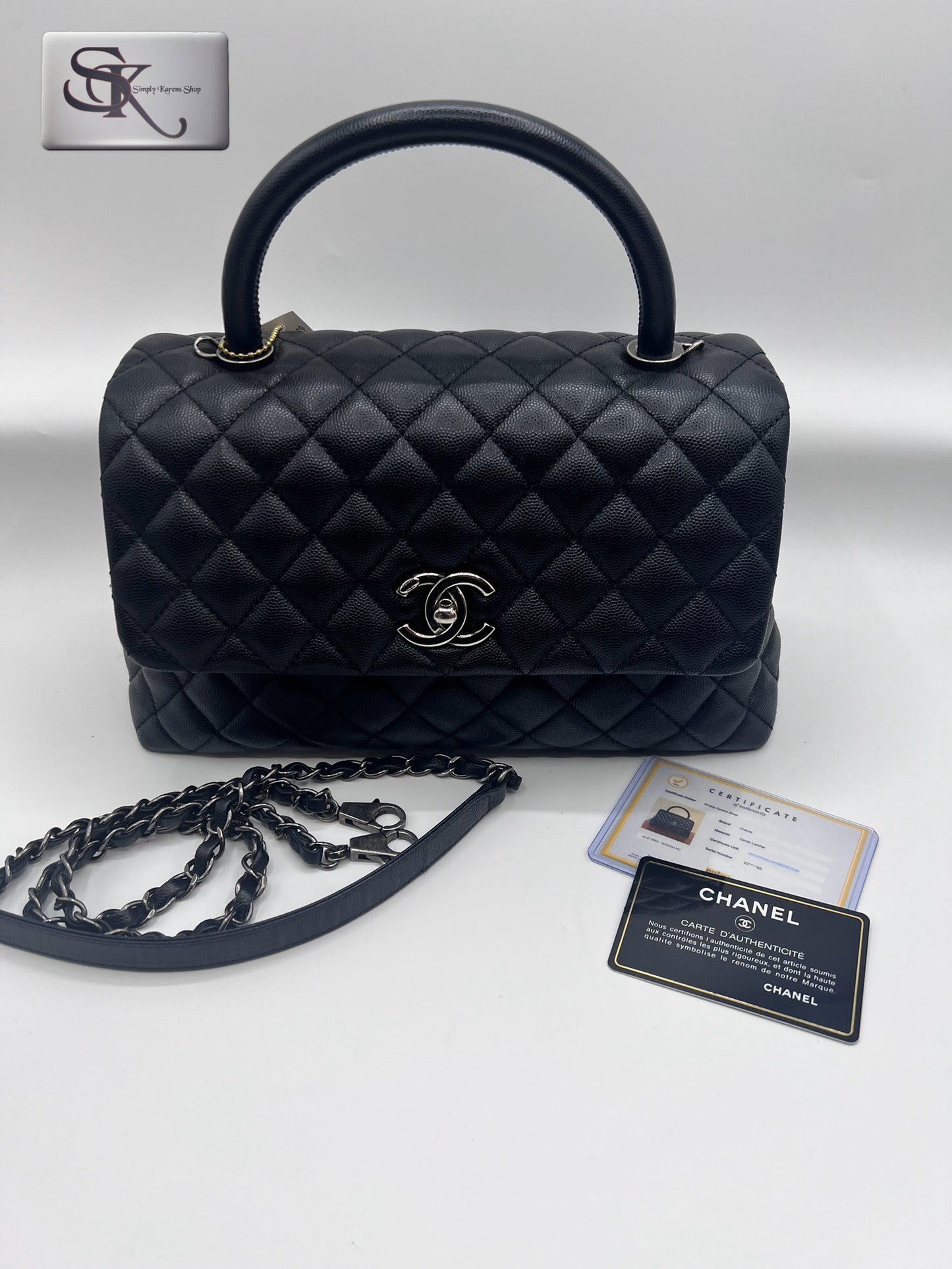 CHANEL CAVIAR TOP HANDLE MM